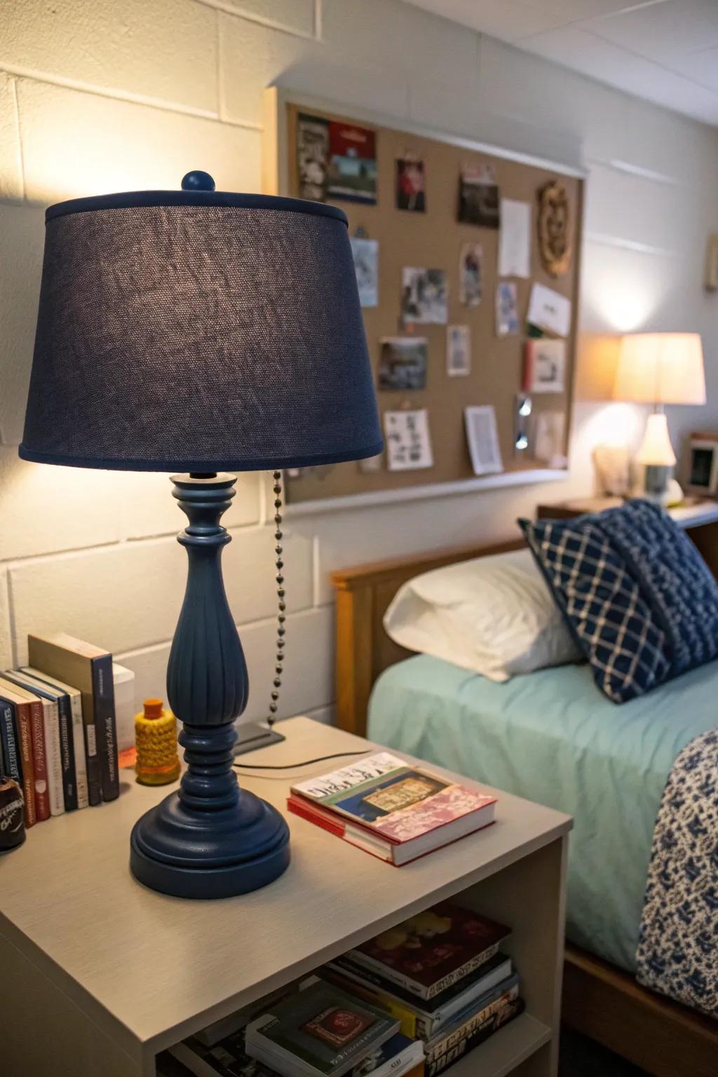 Ambient lighting makes your dorm room feel warm and inviting.