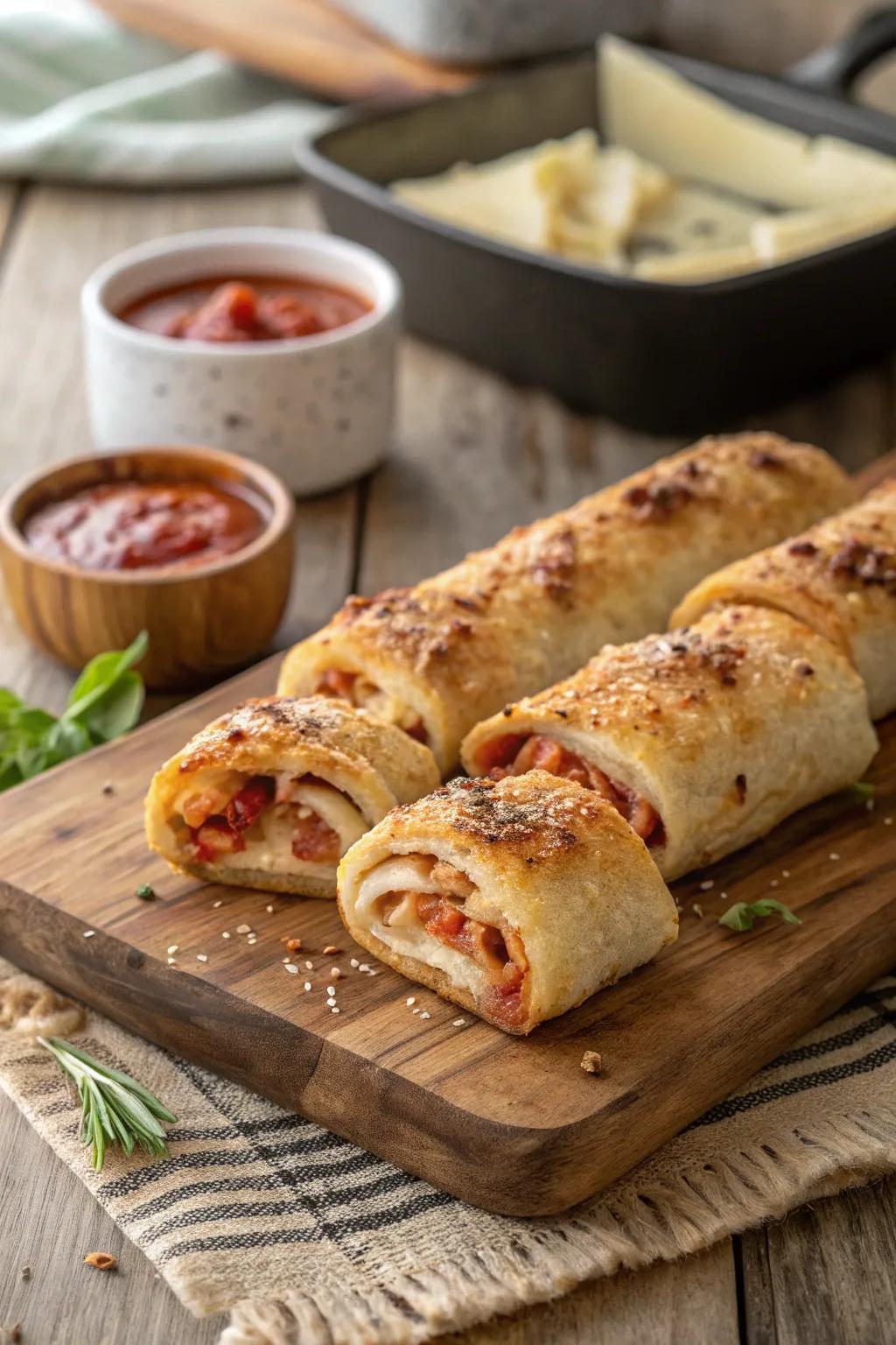Campfire pizza logs, an embodiment of savory satisfaction.