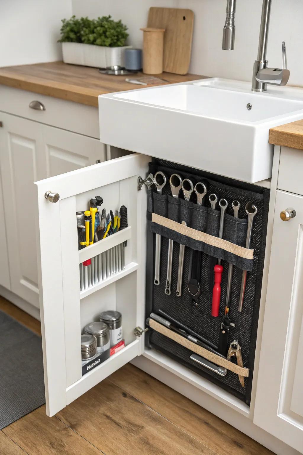 New storing for small metal items is created with magnetic strips.