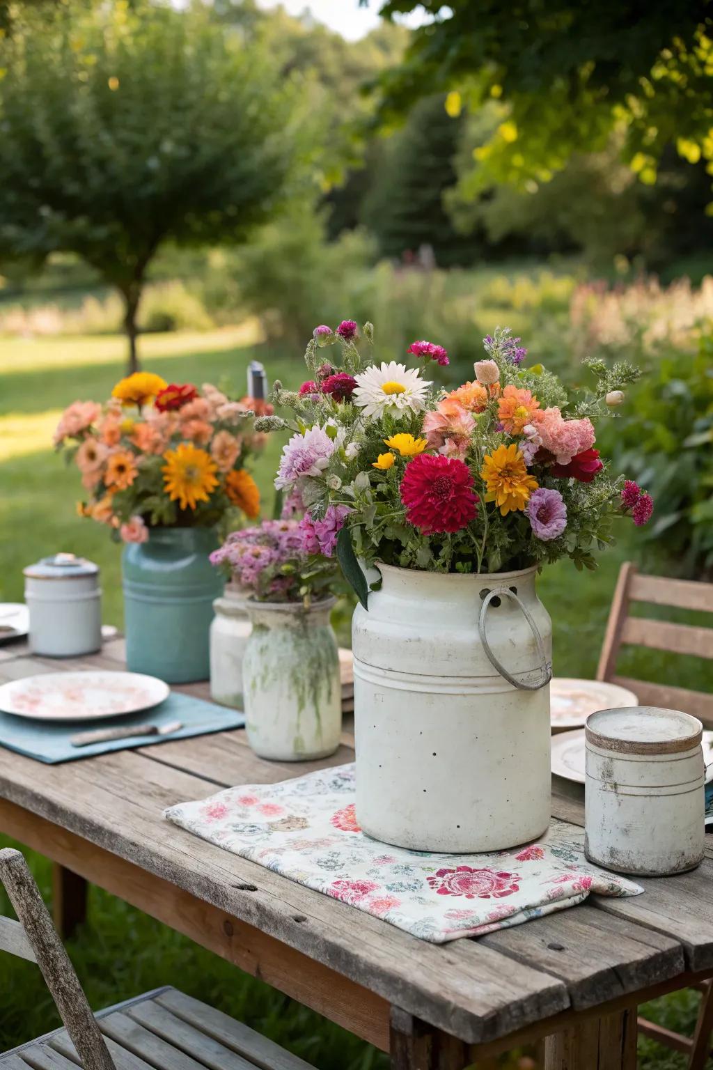 Retro vessels infuse nostalgic charm into your table decor.