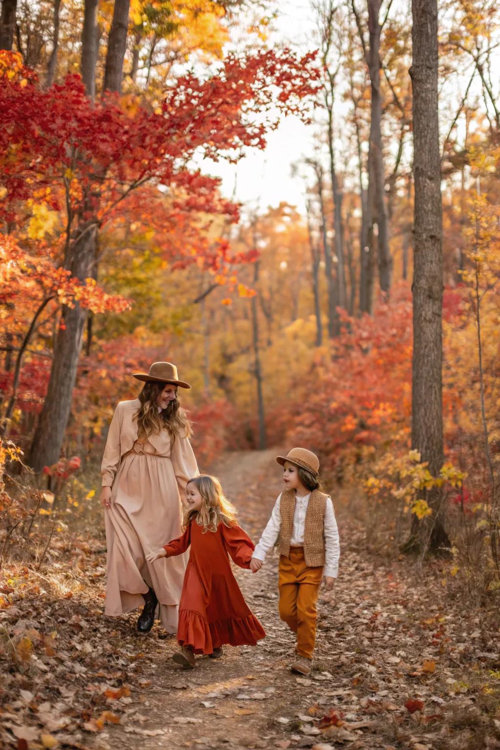 Boho elements bring a relaxed and free-spirited vibe to family photographs.