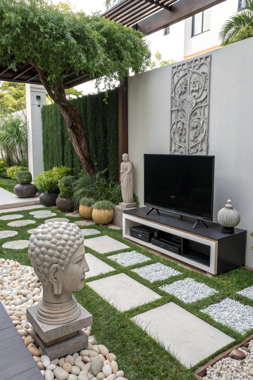 An outdoor visual display pedestal that functions as an artistic display.