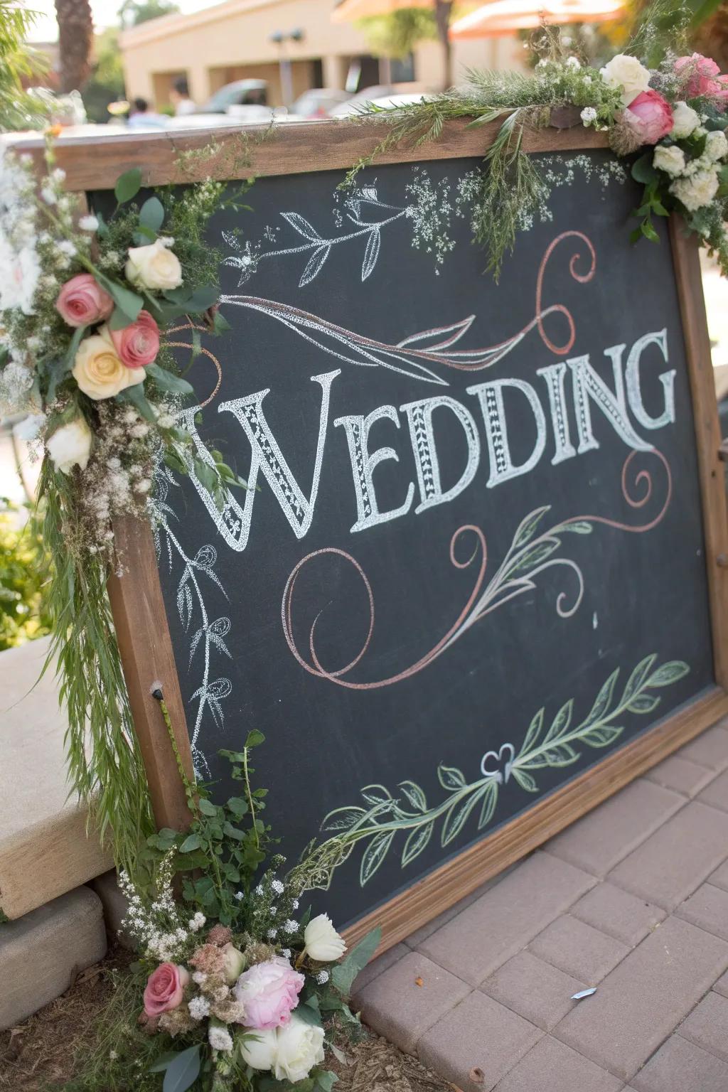 Incorporate unique touches with appealing chalkboard designs.