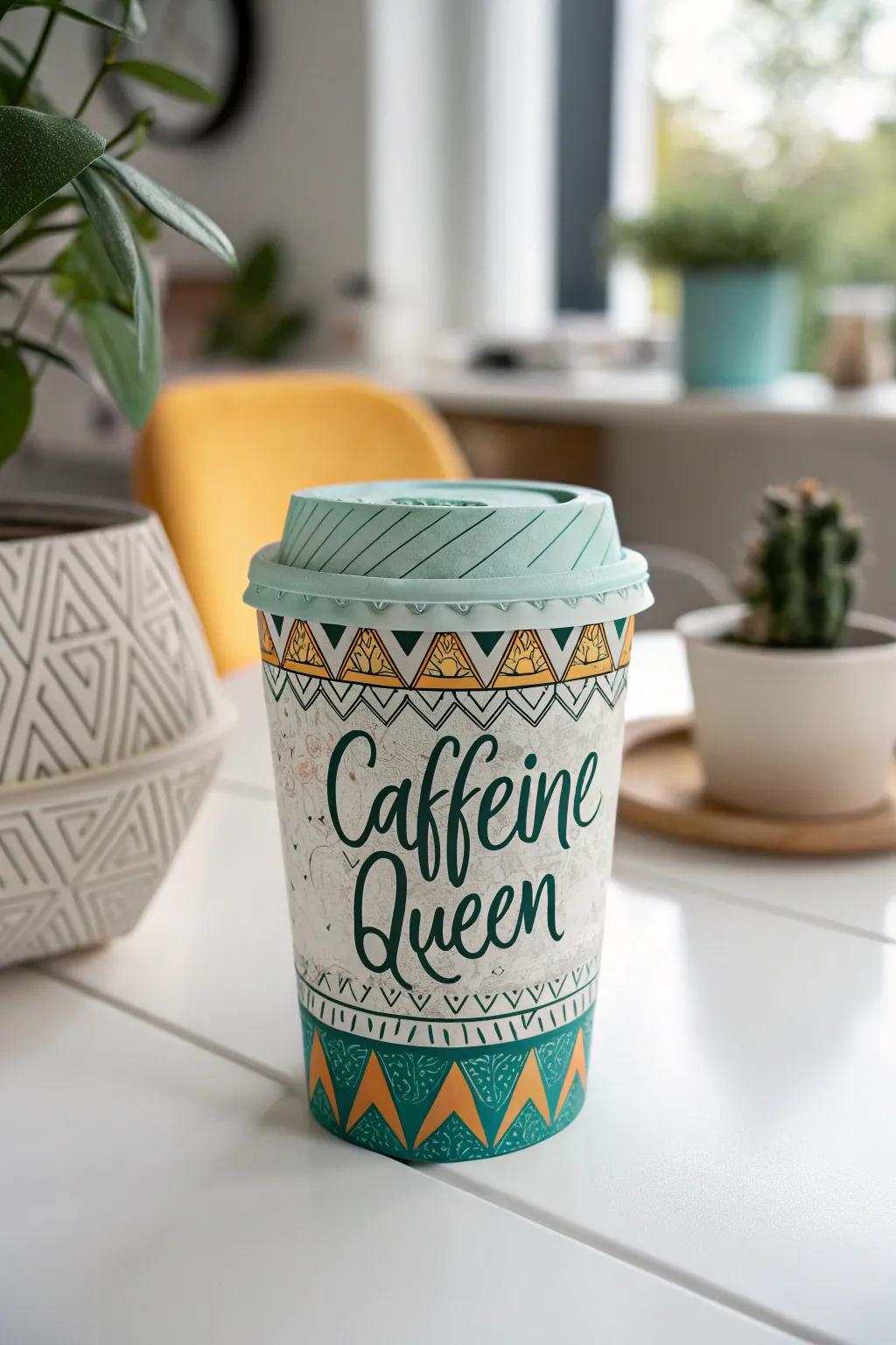 Sip in style with our charming 'Caffeine Queen' squishy &mdash; a touch of whimsy for your minimalist space!