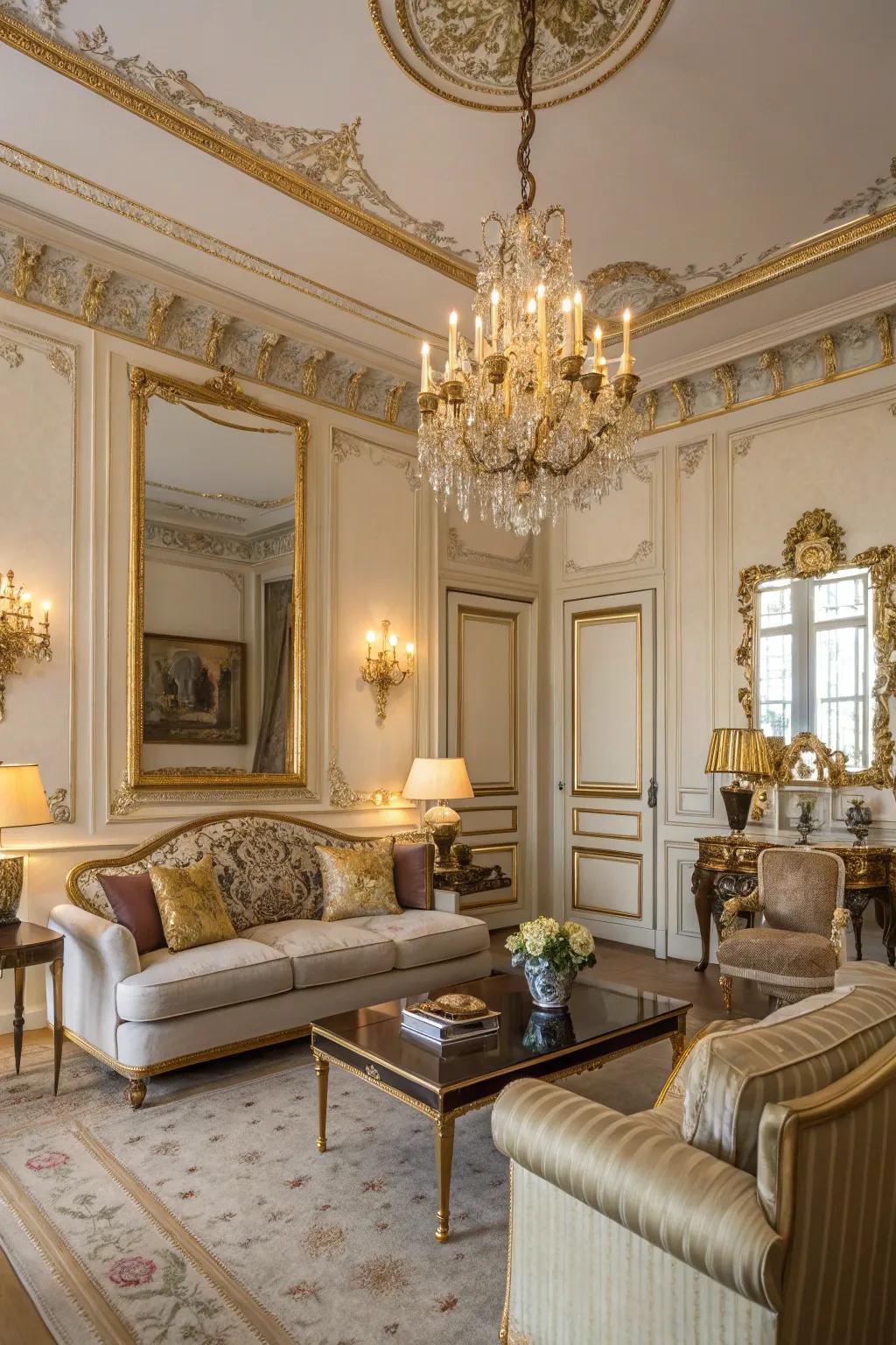 Gold hints impart a sense of luxury.