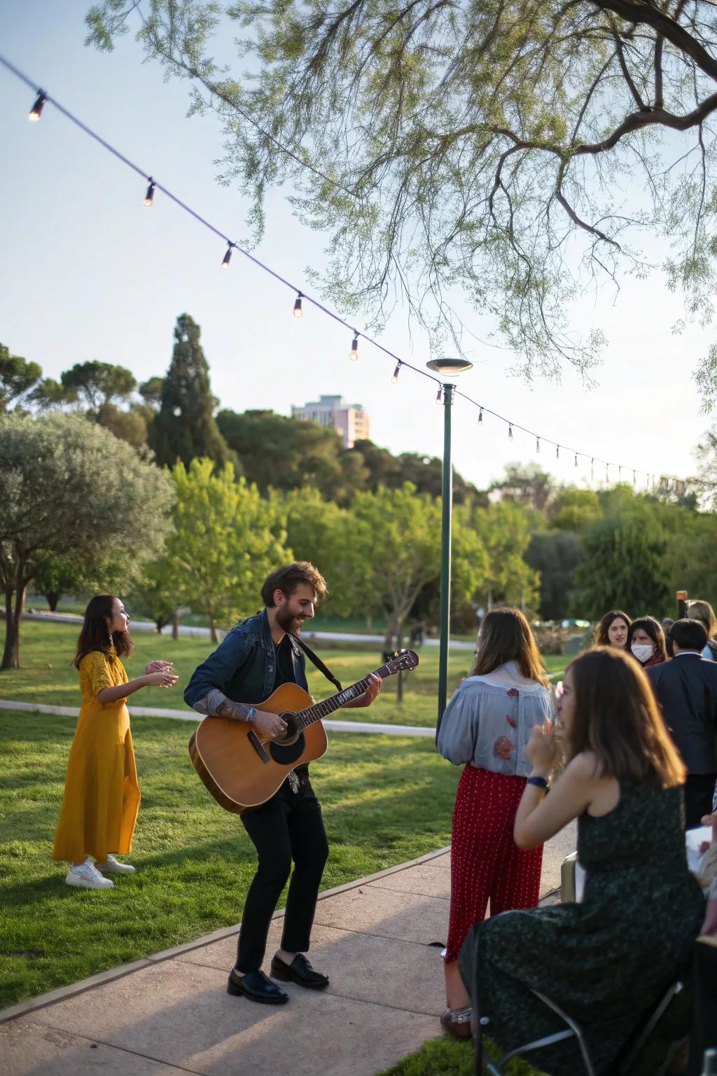 Live music generates a joyful and engaging atmosphere.