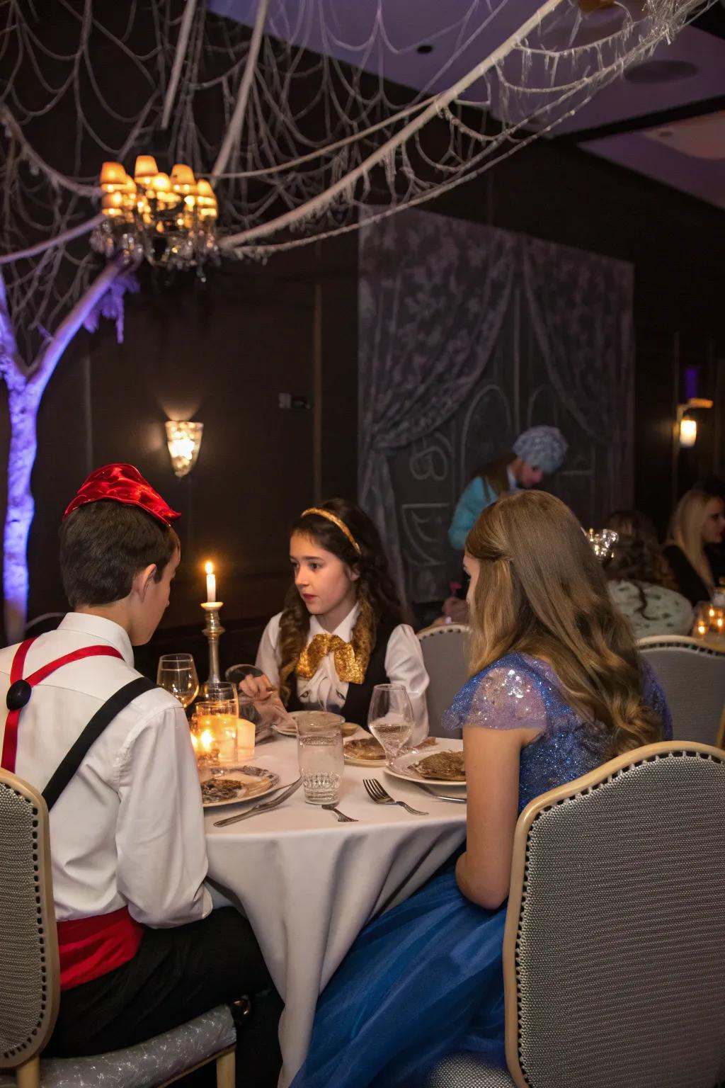 Teenagers operating as investigators during an involving enigmatic feast soiree.