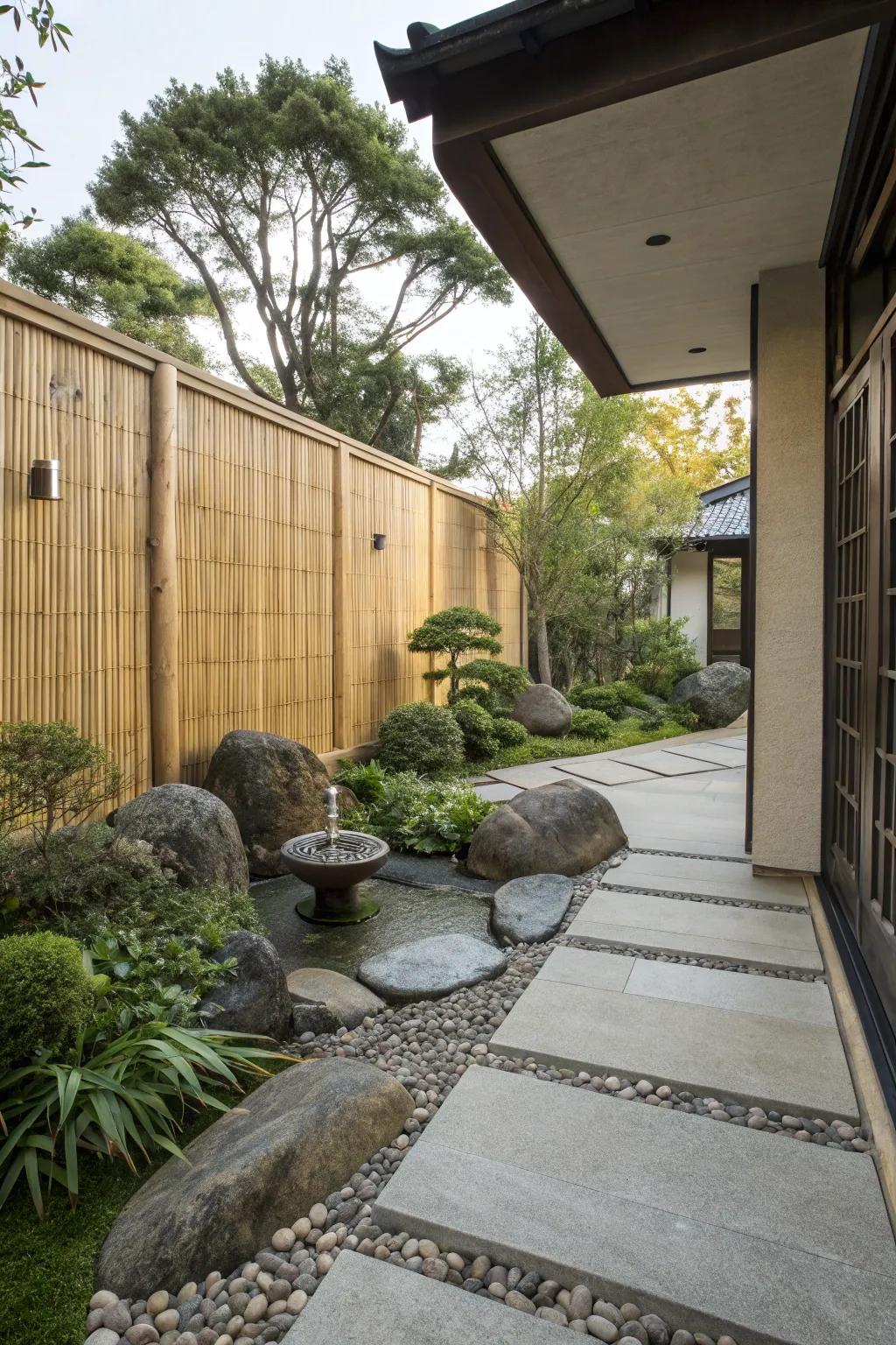 Cane screens deliver sustainable privacy with a natural, refined appearance.