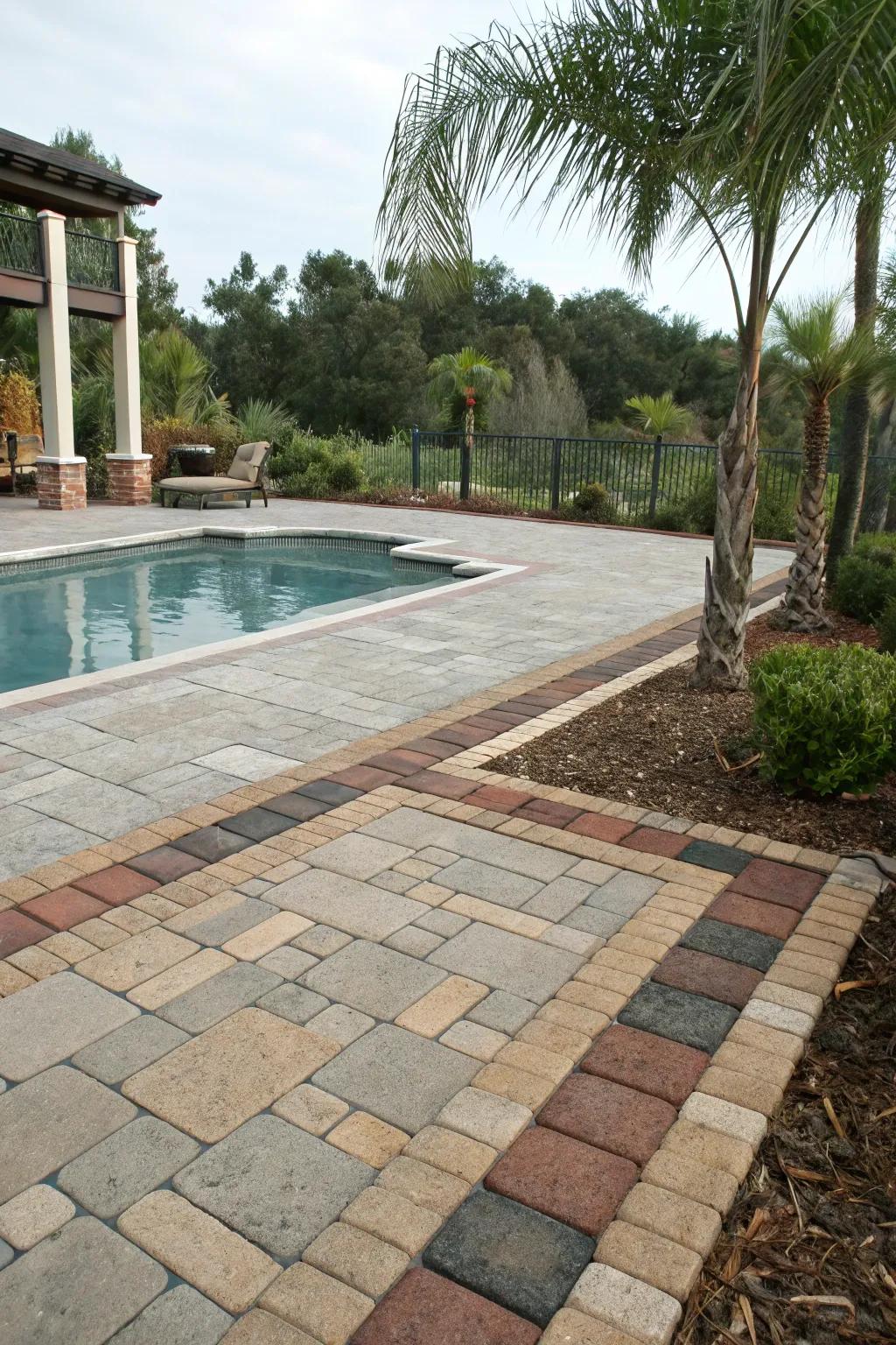 Mixing materials makes the pool richer and more interesting.