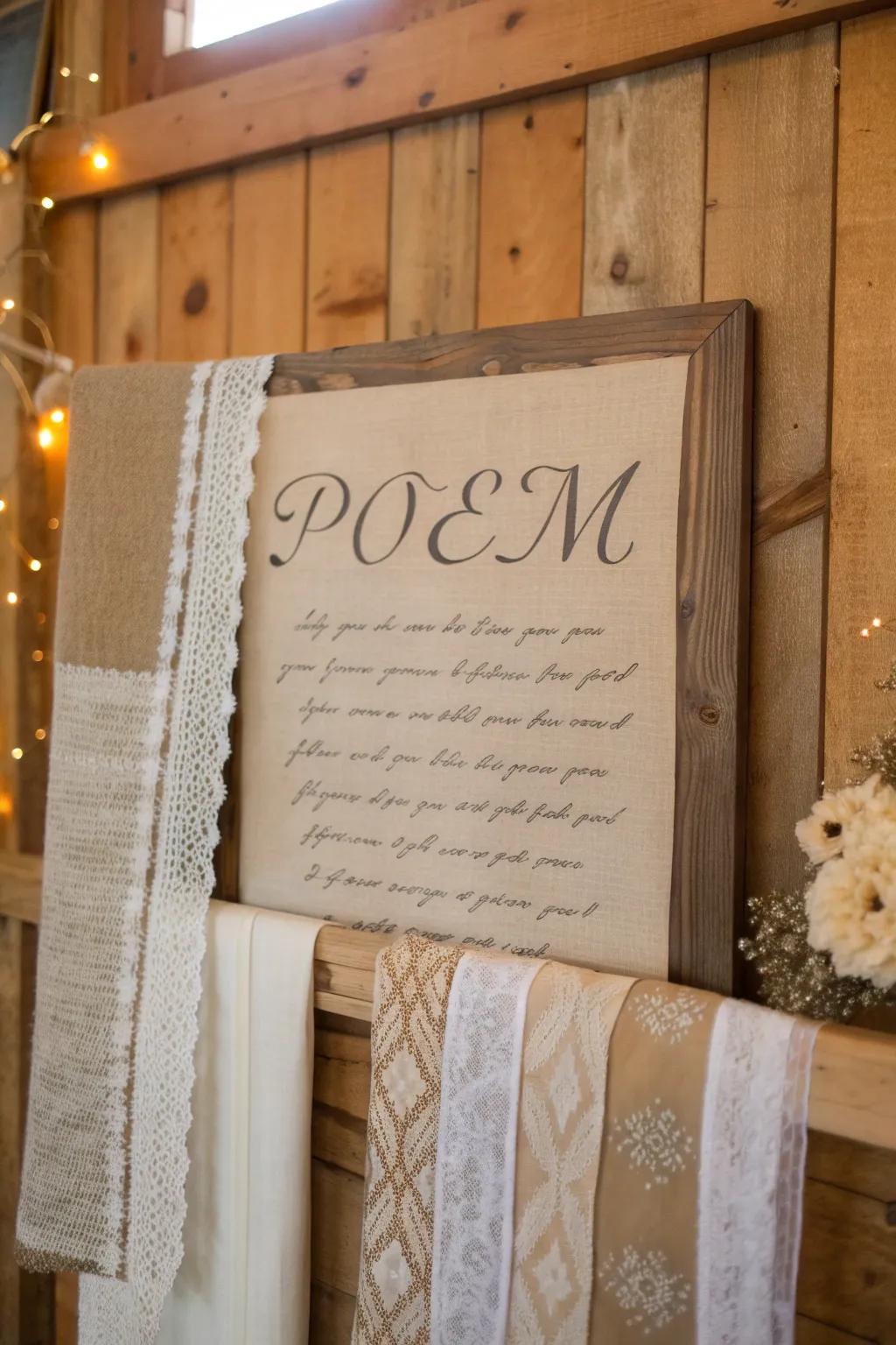 Poem showings gain depth and captivation via blended textures.