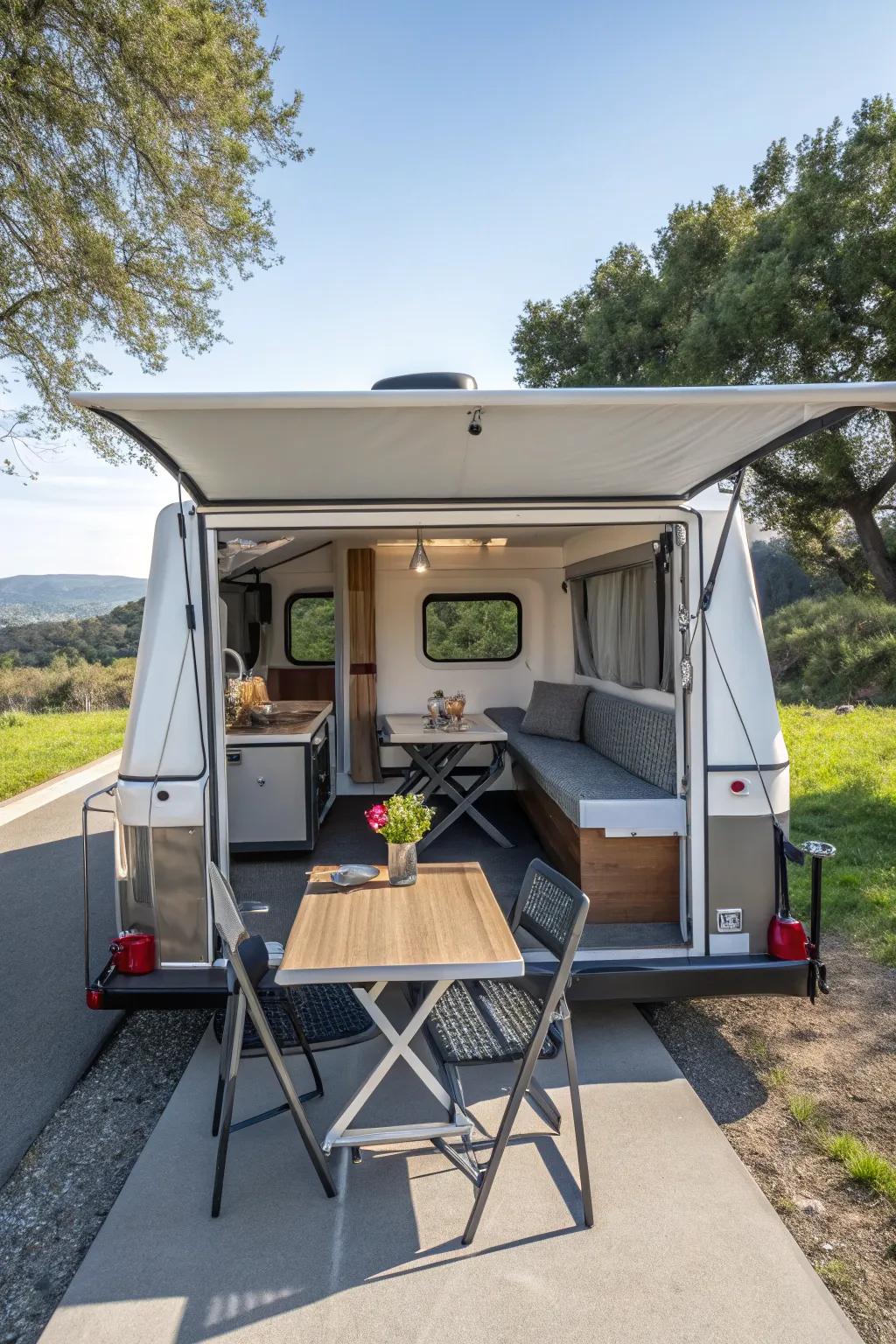 Multi-functional spaces maximize your camper's versatility.