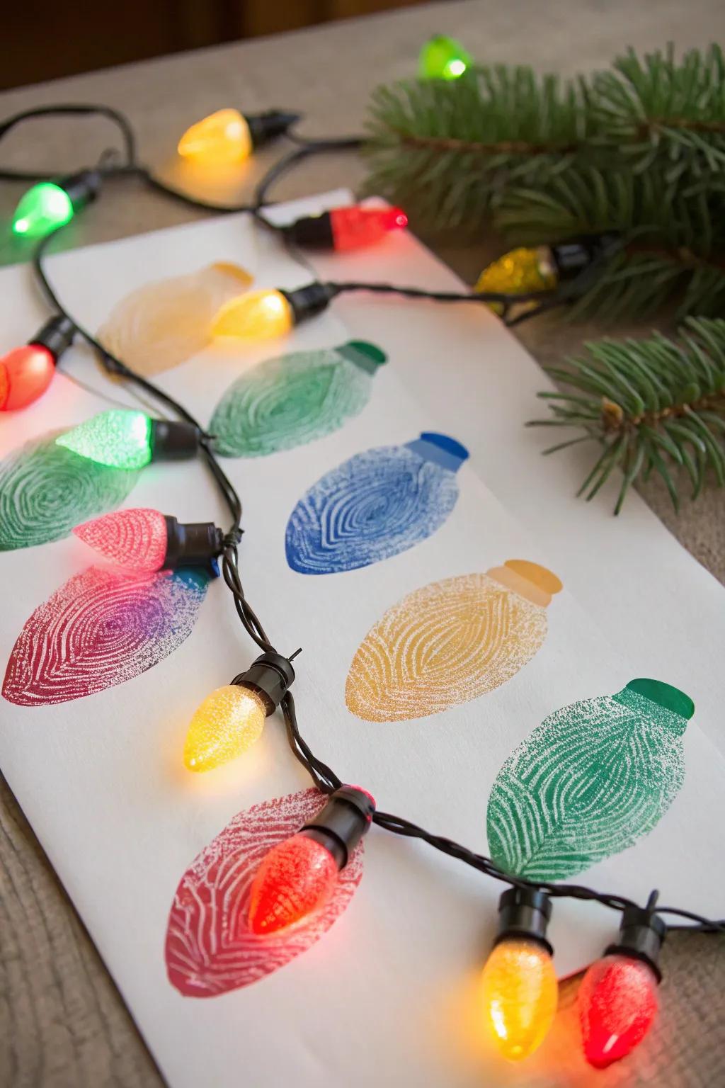 Fingerprint Christmas luminaries, immortalizing diminutive prints in a festive blueprint.