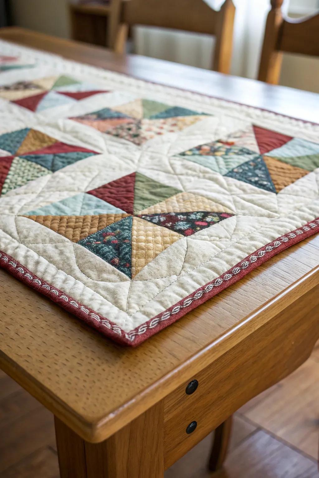 Angled corners supply a streamlined and skilled quilt border.