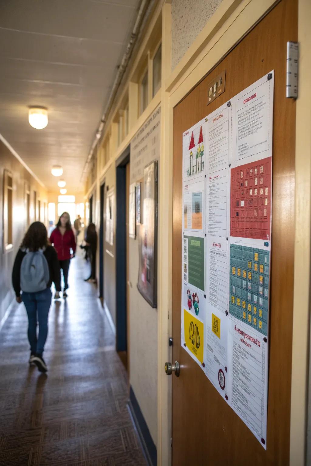 Celebrate learning with educational-themed door decor.