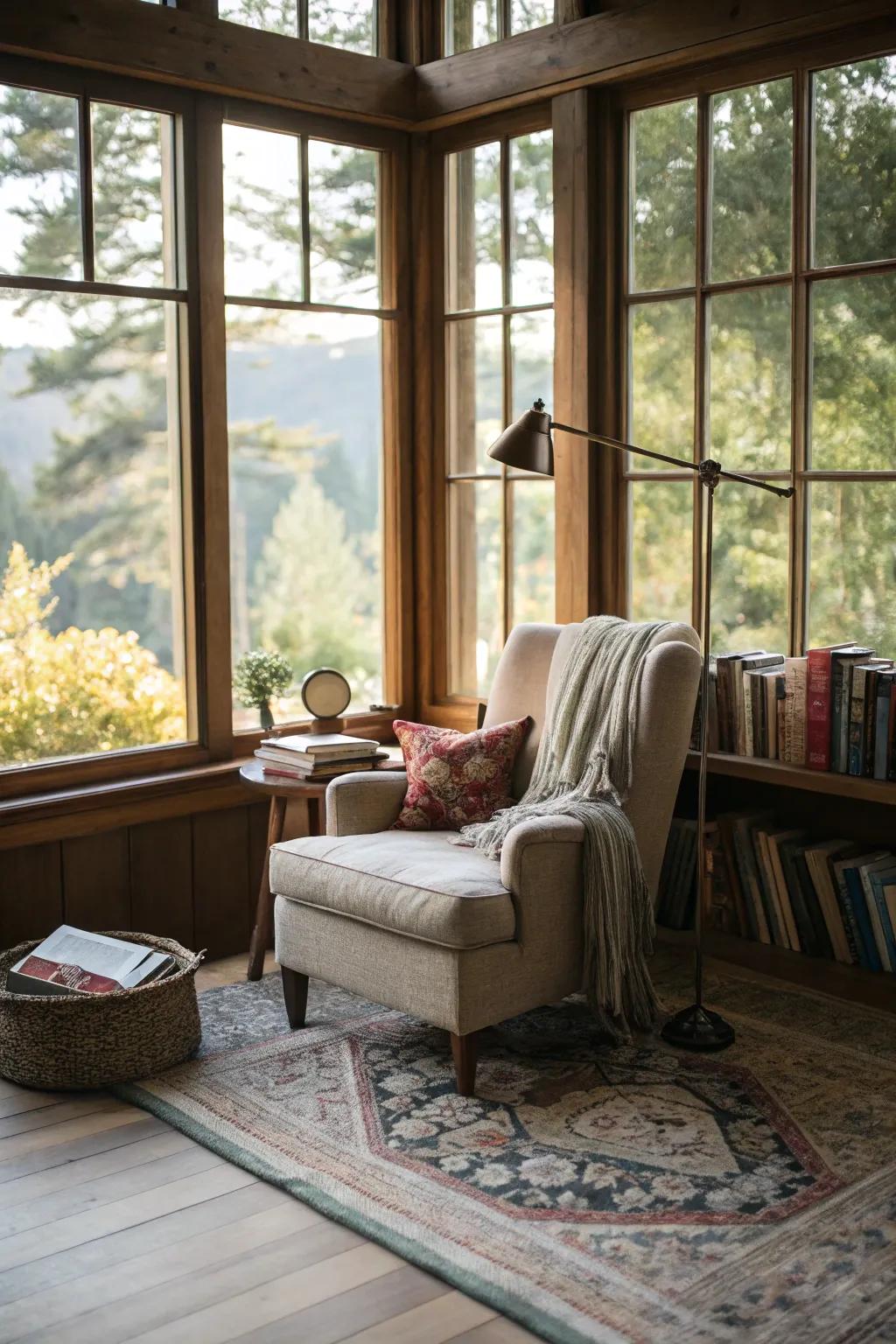 A sunlit reading spot that brightens every day.