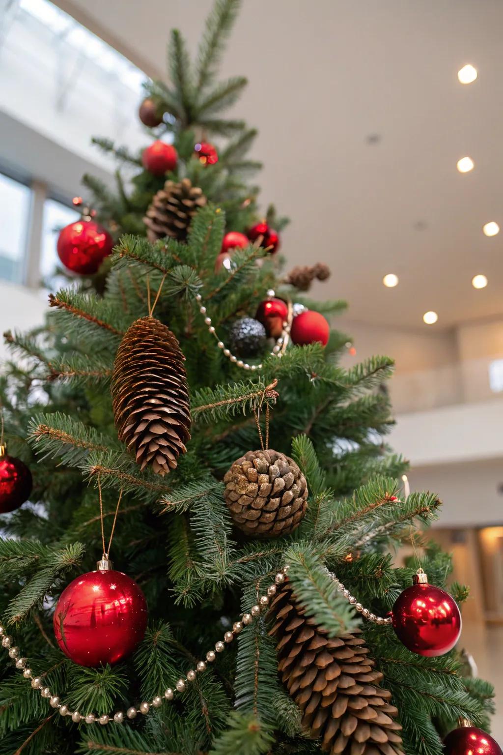 Cone fruits infuse a natural element and texture.