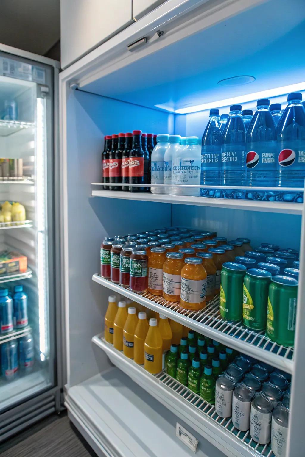 A committed drink zone streamlines drink stockpiling.