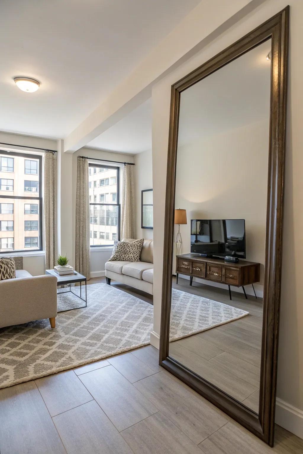 Visually expand your space using mirrors.