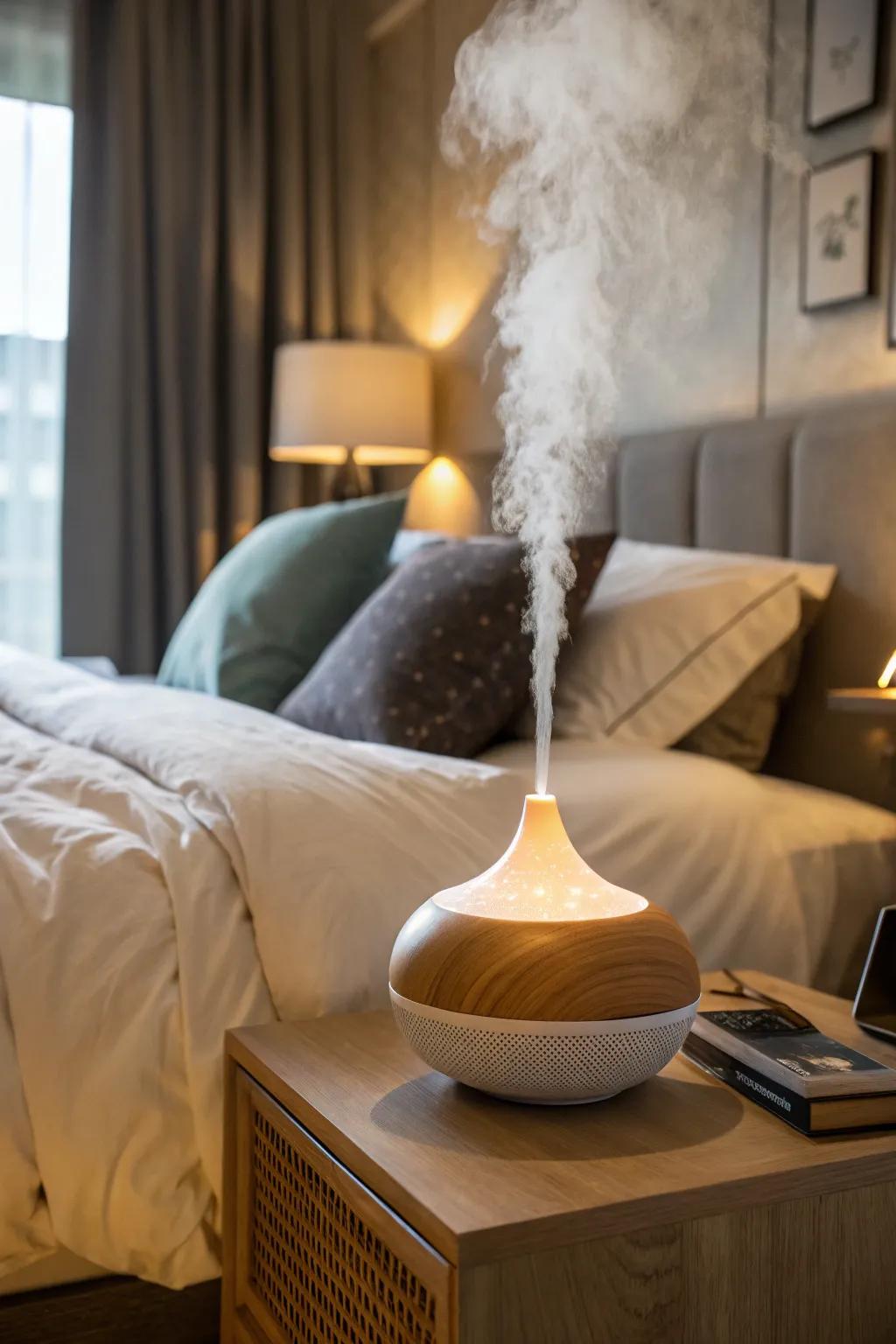 Scented oils add a fragrant touch to the ambiance.