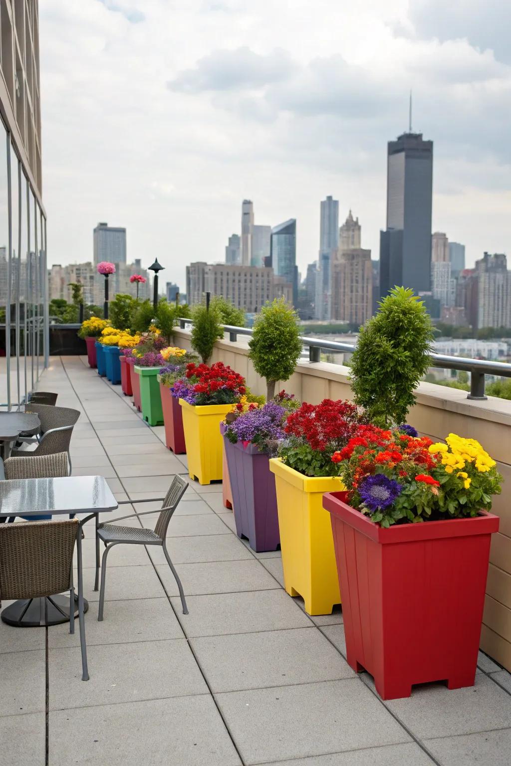 Radiant planters bring life and vibrancy to any rooftop.