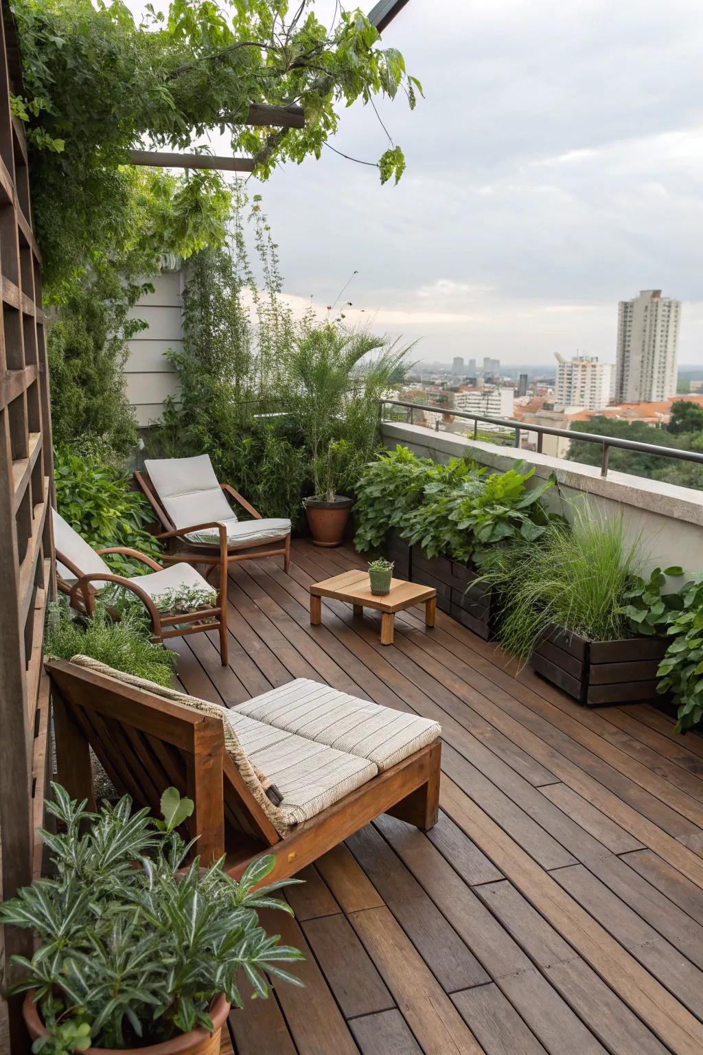 Sustainable materials ensure your rooftop is stylish and ecologically responsible.