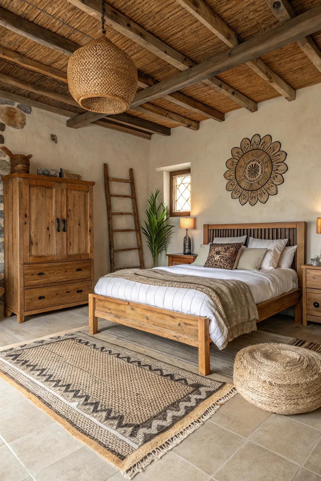 Earthy shades conjure a soothing and natural backdrop.