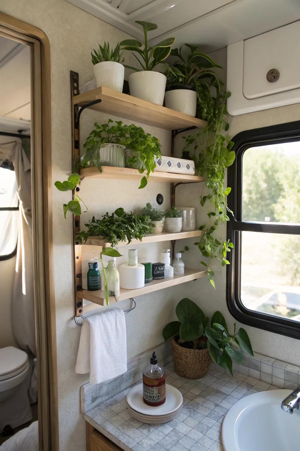 Make a display space with floating shelves.