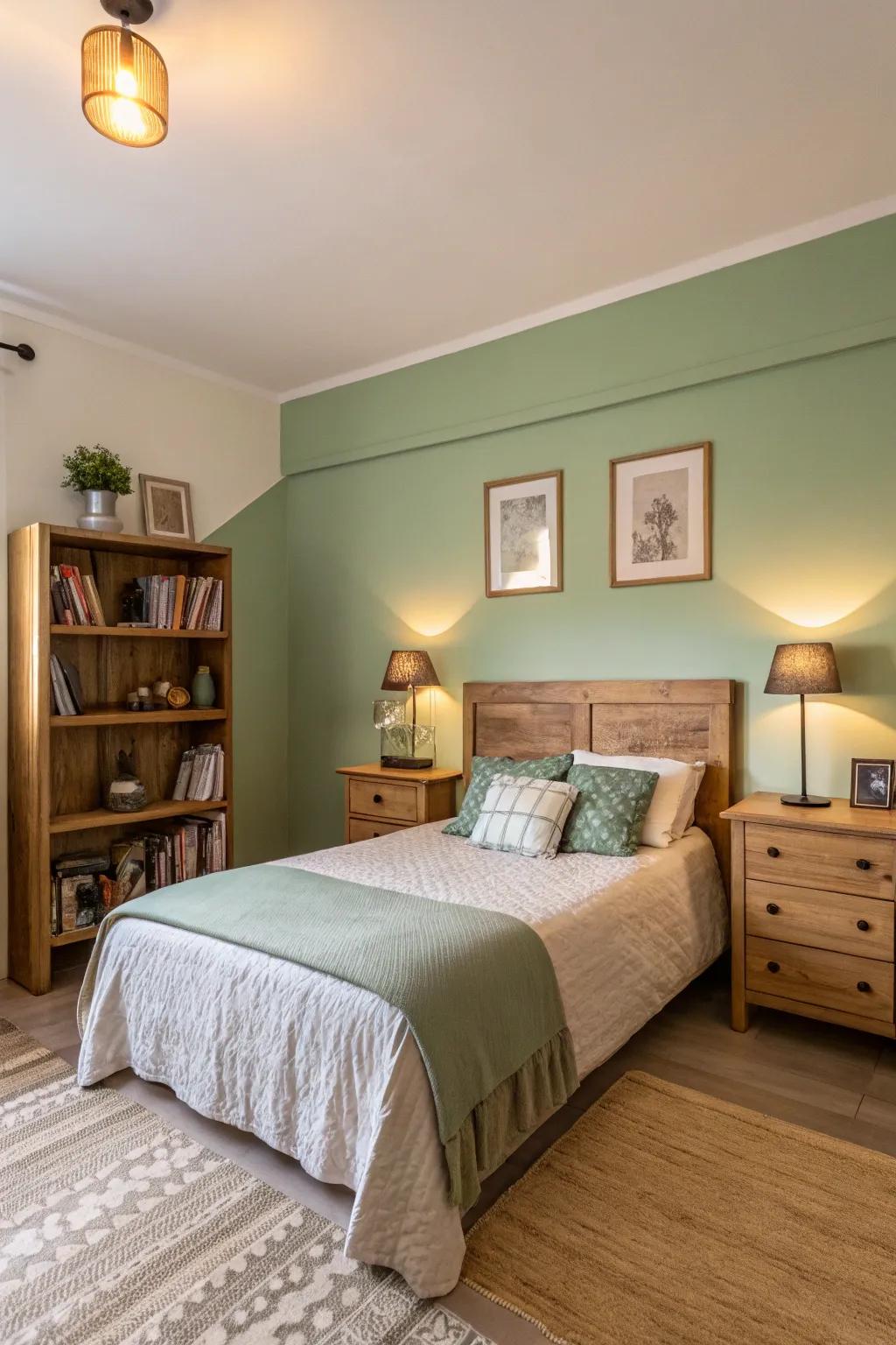Explore visual interest with a two-tone wall.