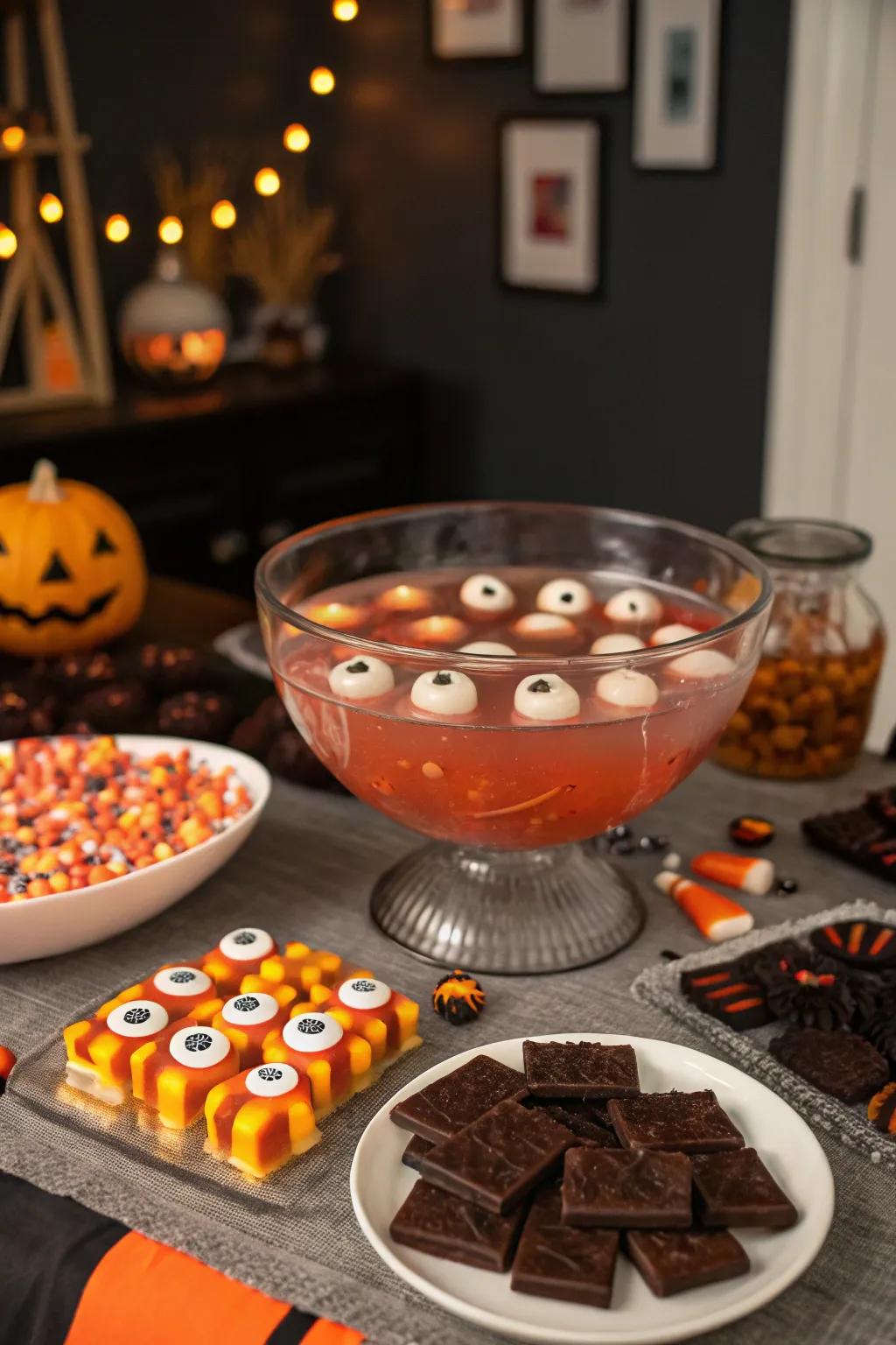A punch that gazes back injects a playful fright.