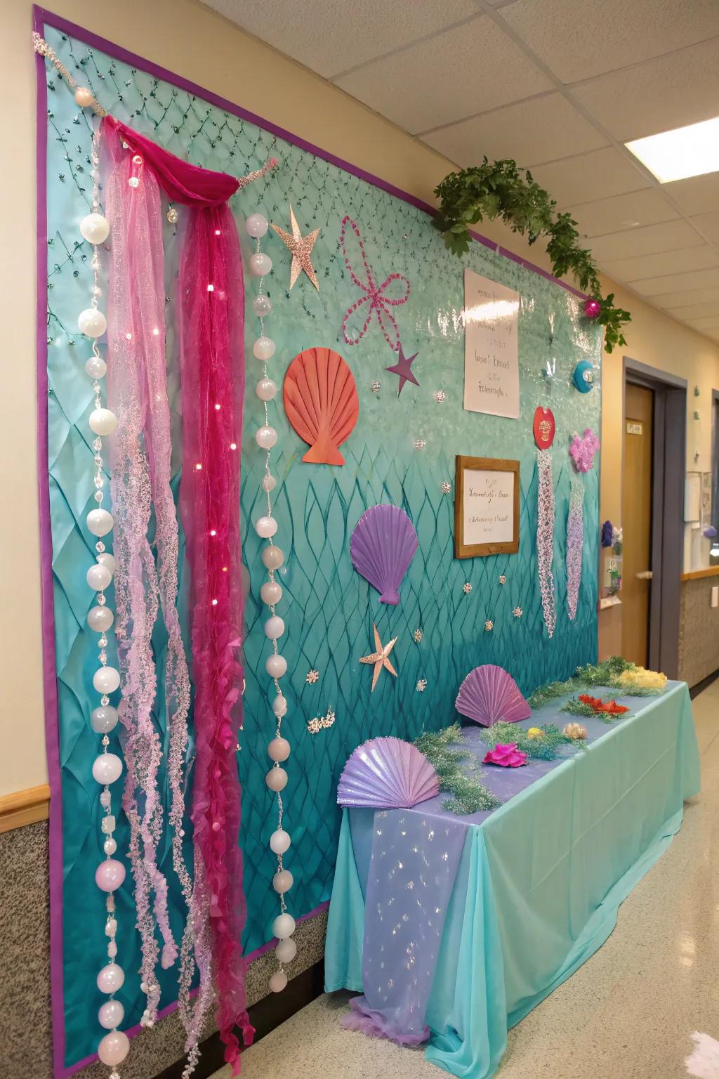 Sprinkle magic with a mermaid-themed display.