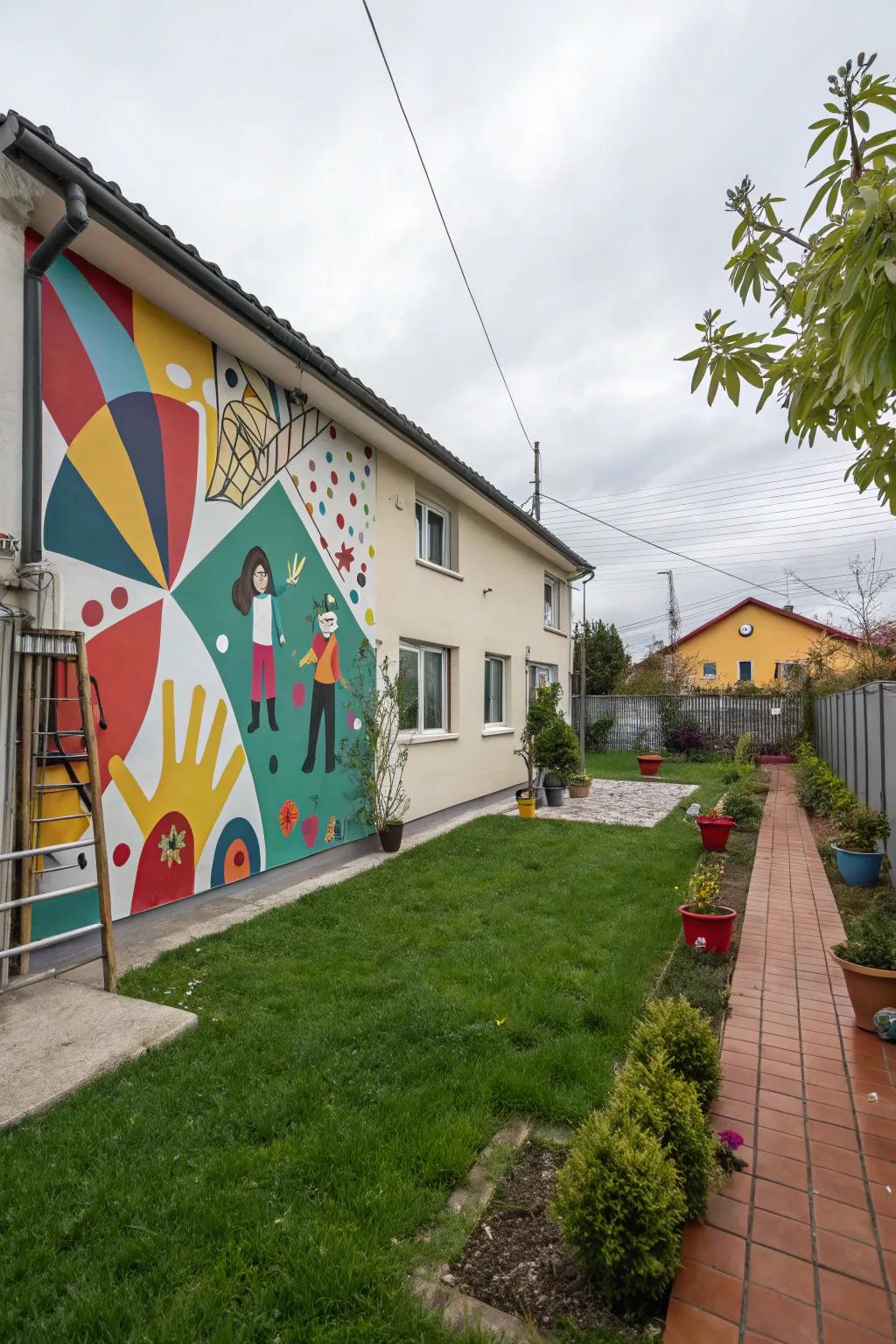 Wall paintings add art and energy to your patio.