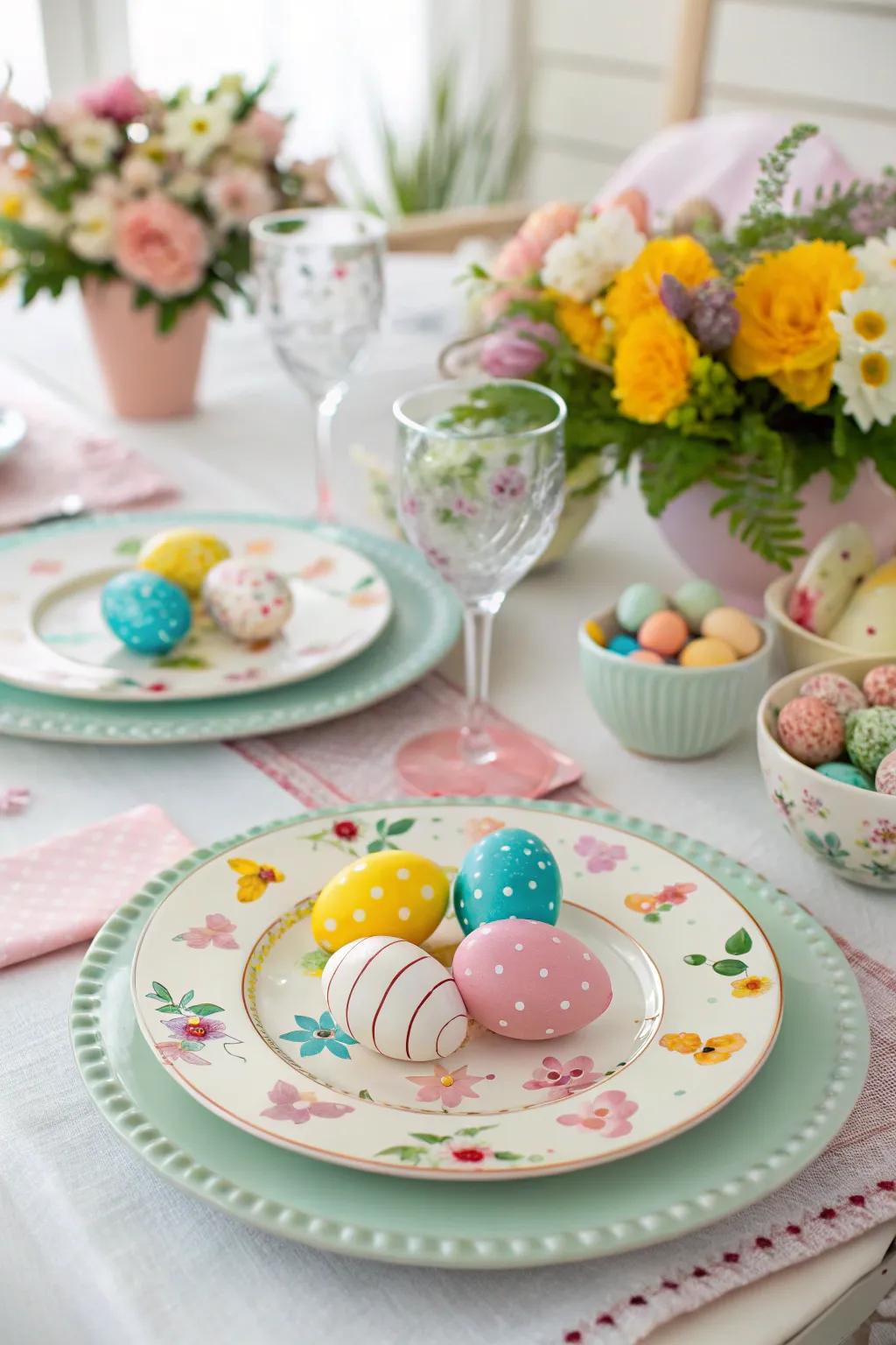 Easter plates that add festive flair.