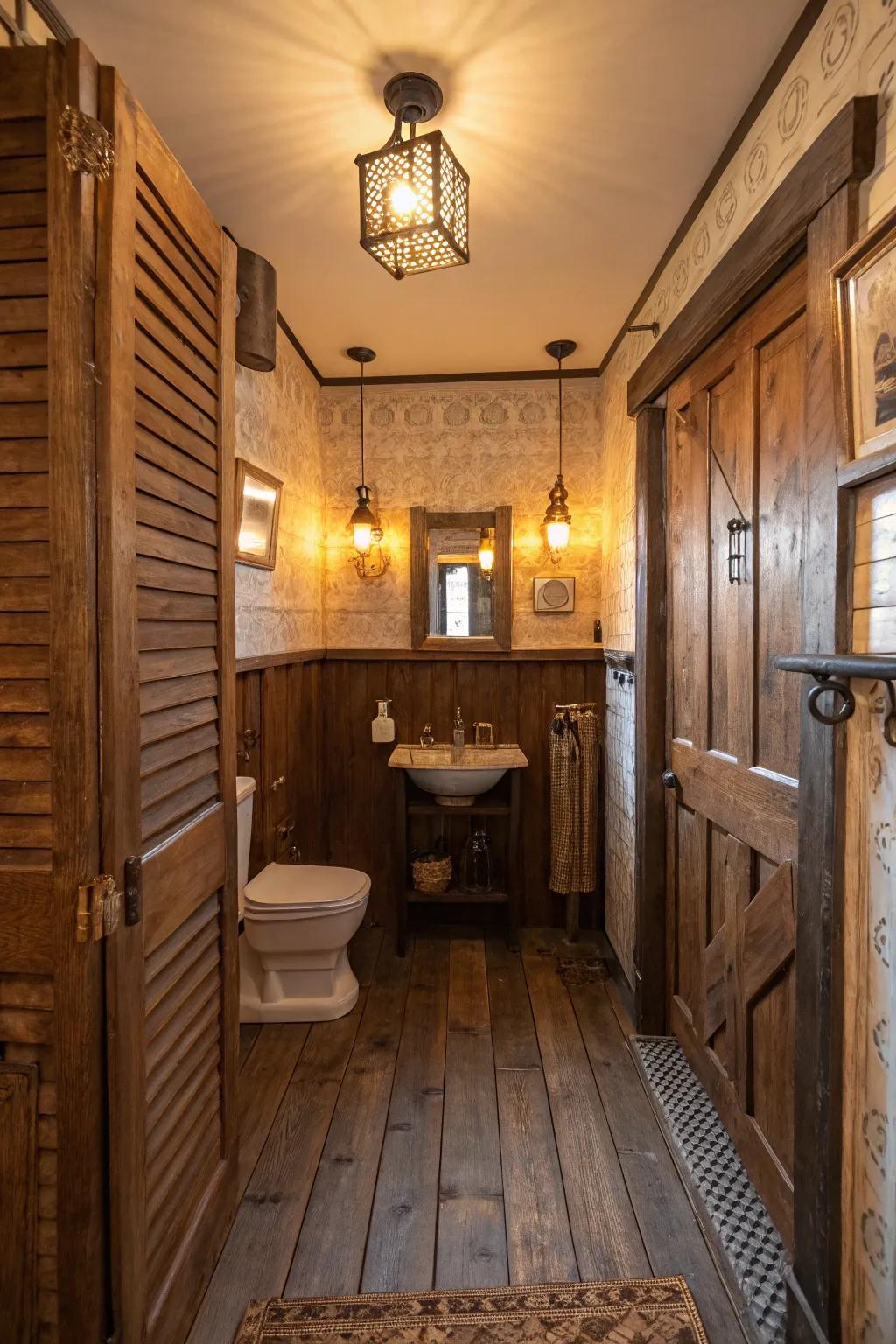 Saloon doors bring vintage flair with functionality.