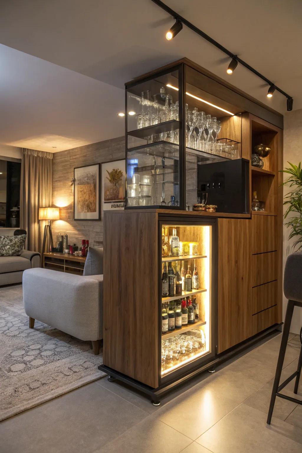 Smart illumination enriches your dry bar experience.