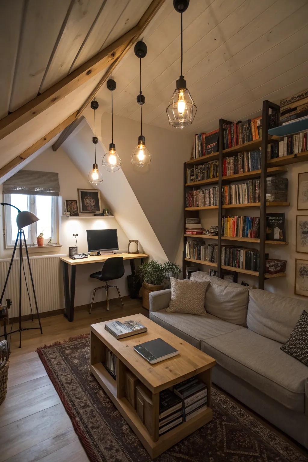 Layered illumination cultivates a cozy and adaptable ambiance.
