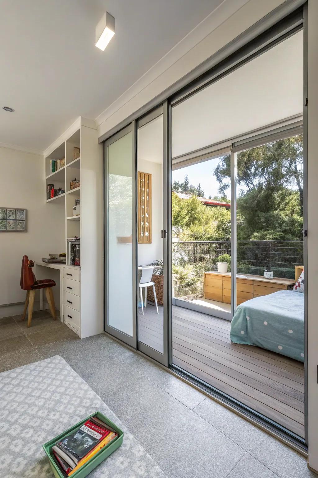 Sliding doors: a smart choice for conserving space.