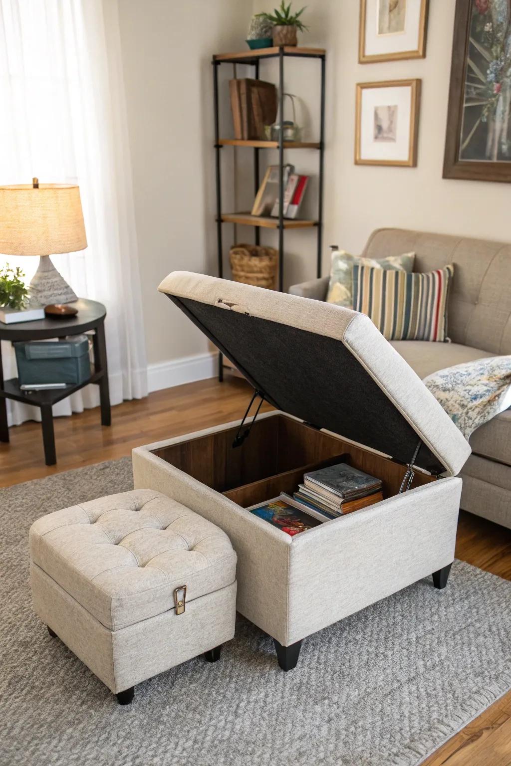 Concealed stowage maintains the space neat and tidy.