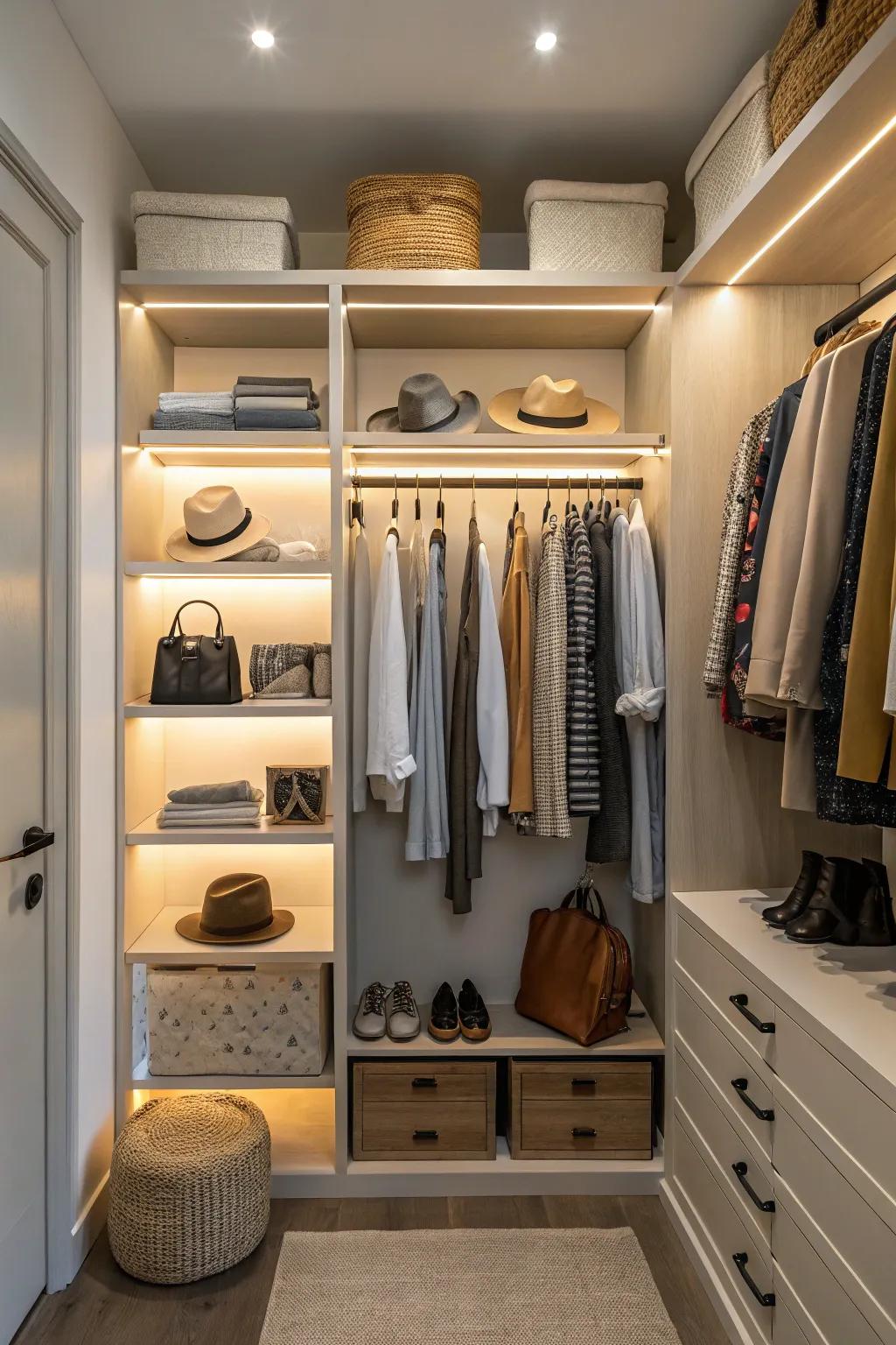 A focal wall adds boutique-style allure.