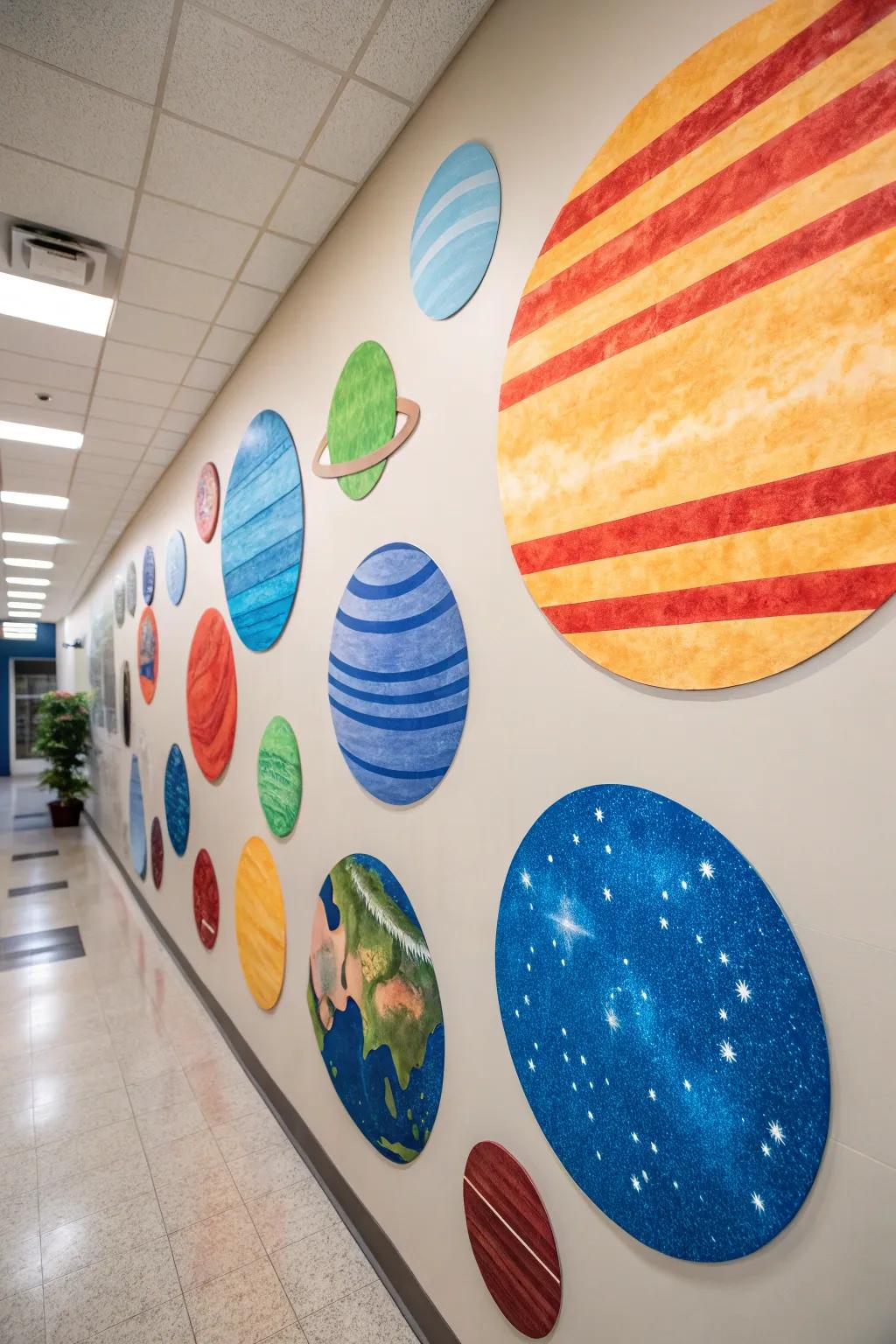 Planet decals add educational interest and visual charm.