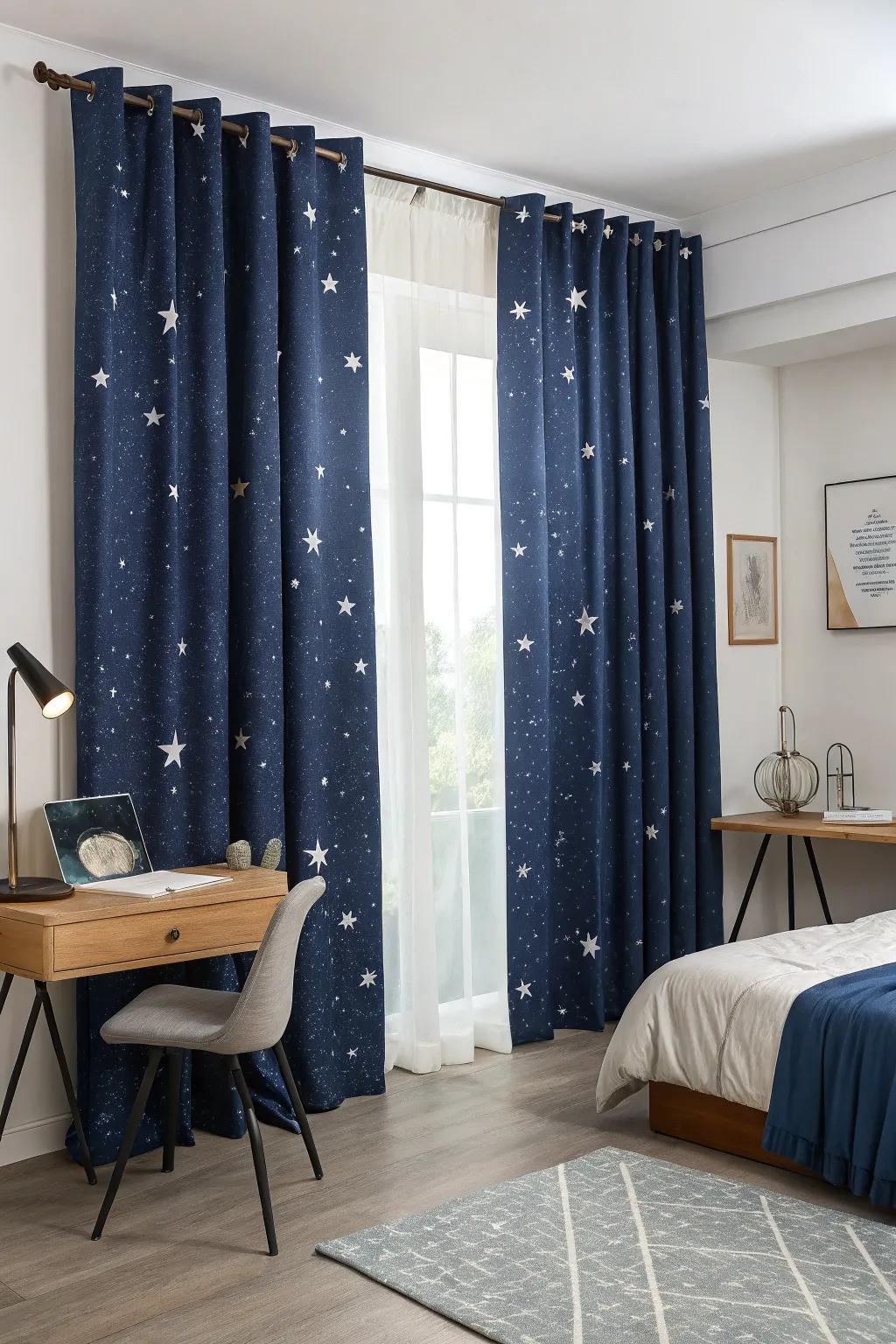 Astral window treatments bring seclusion and a celestial touch to your room.