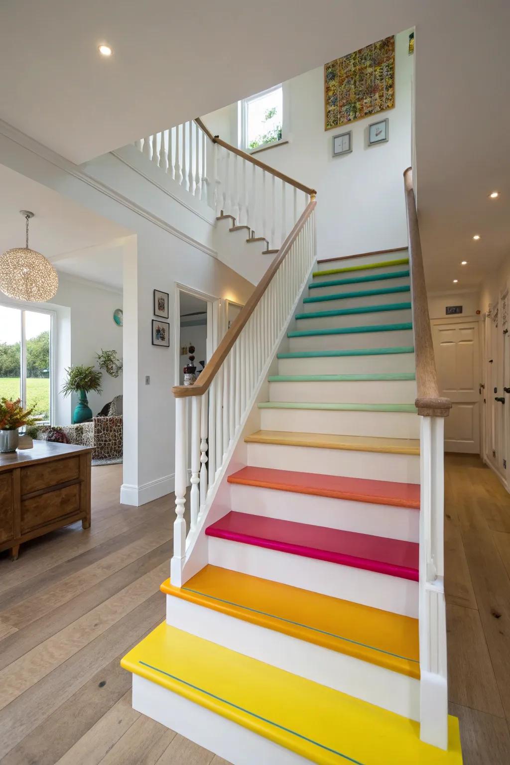 Contrasting colors add a dynamic visual effect.