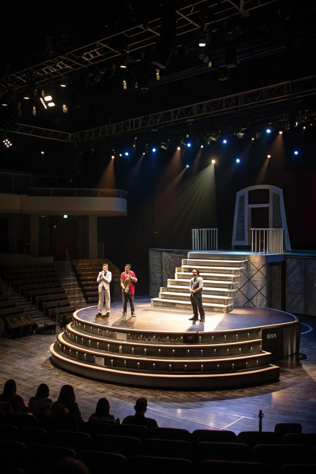 Tiered stage design that elevates the feel.