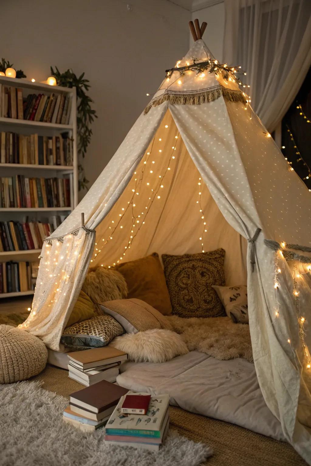 Design a magical indoor retreat with your own personal tent.