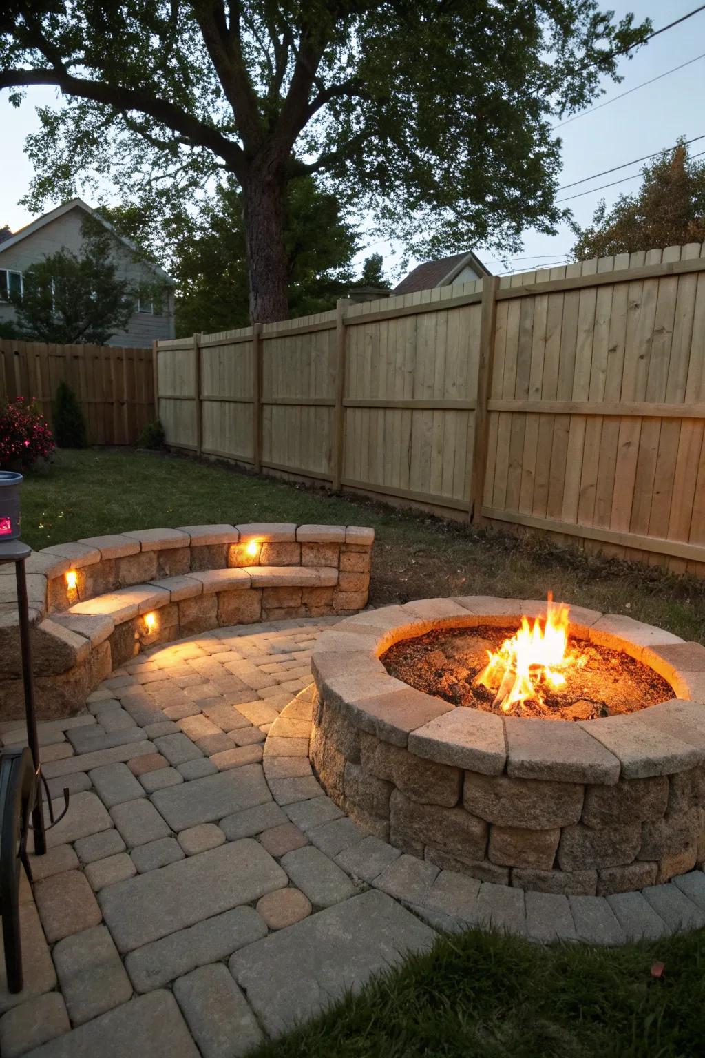 A cozy and resilient stone outdoor fireplace enclosure.