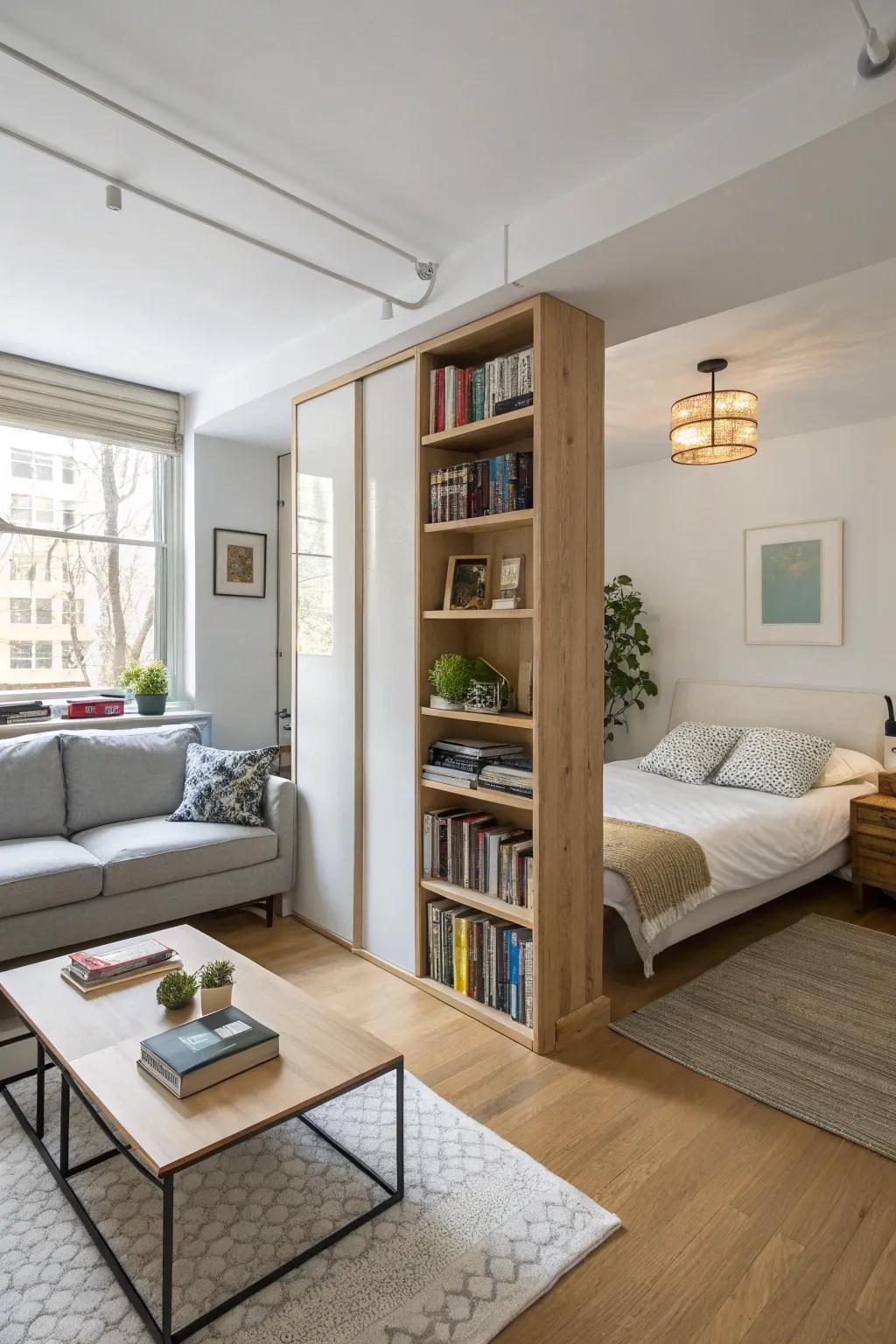 Room dividers add functionality without sacrificing light.