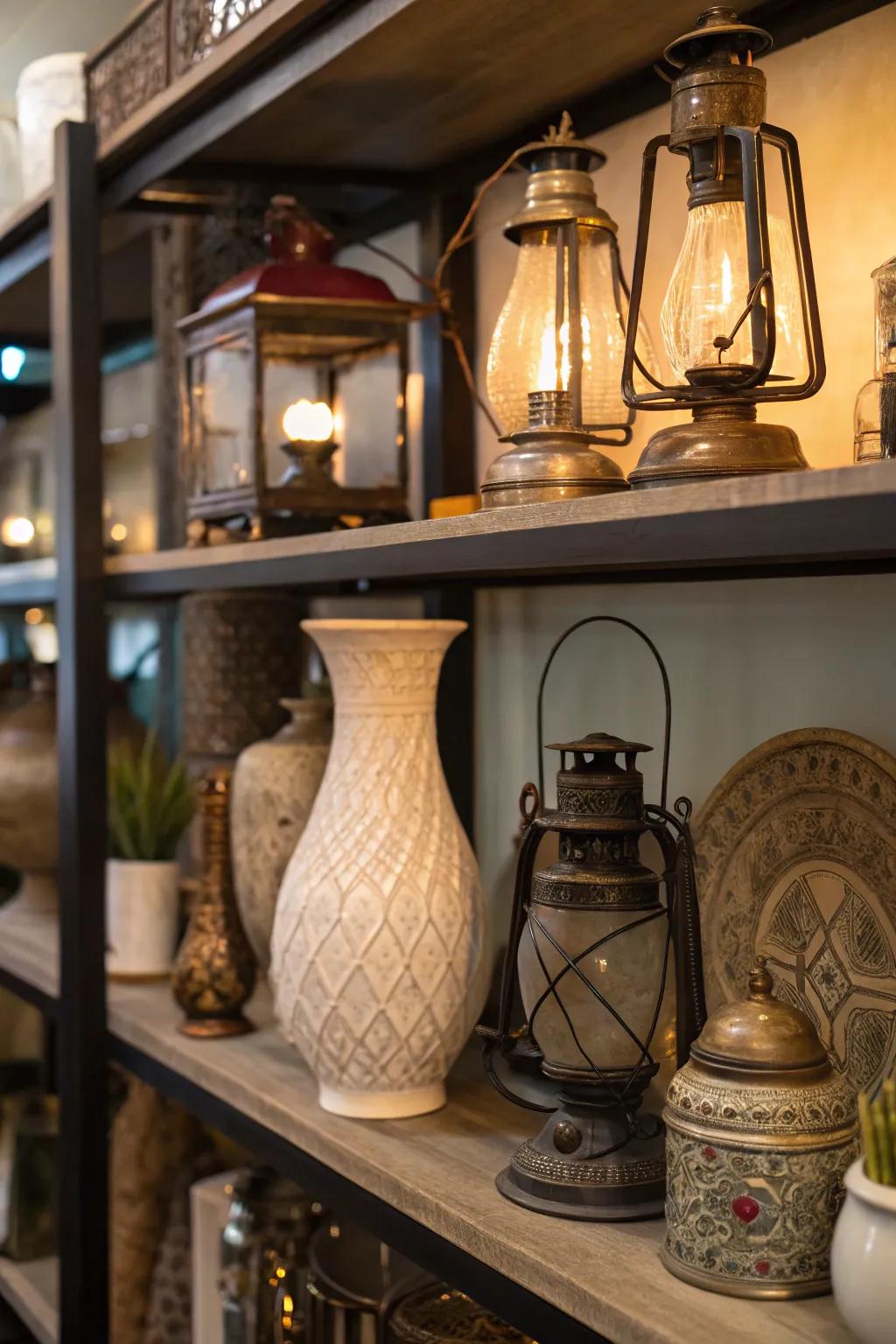 Classic treasures such as lanterns and vases add charm and history.