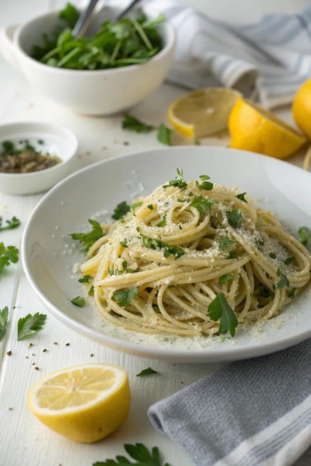 A light and aromatic summer pasta dish.
