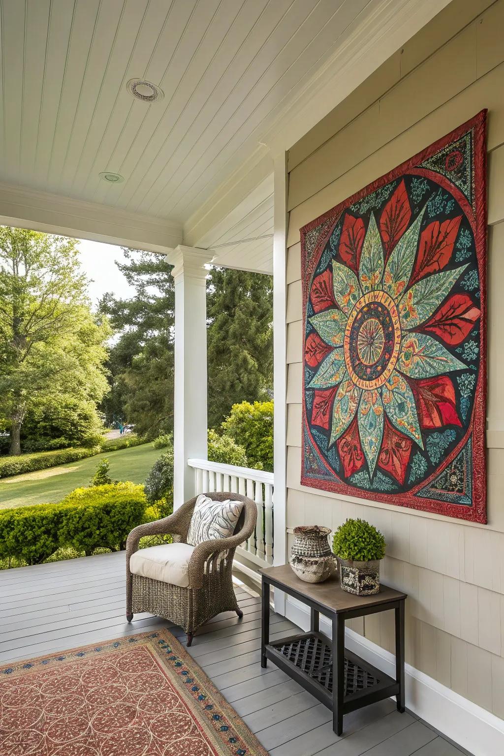 A focal point attracts attention and grounds your porch design.