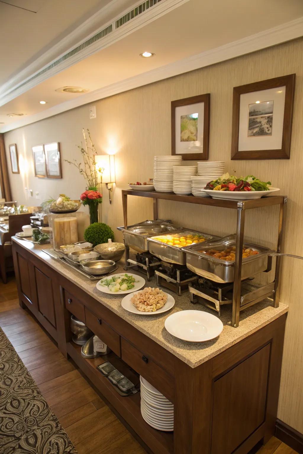 Smart use of area makes your buffet more useful.