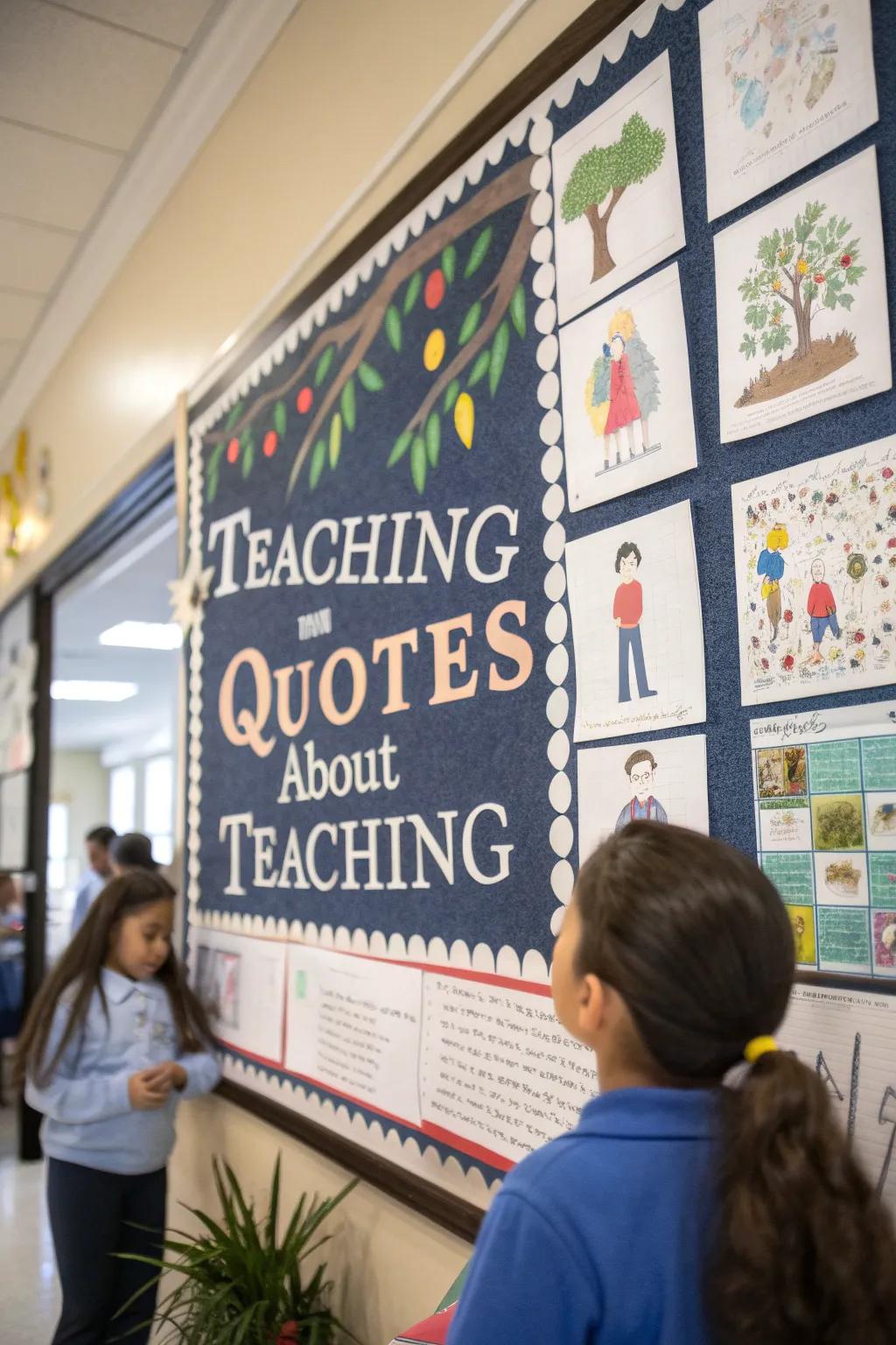 An inspiring quotes board admiring the expertise of teachers.